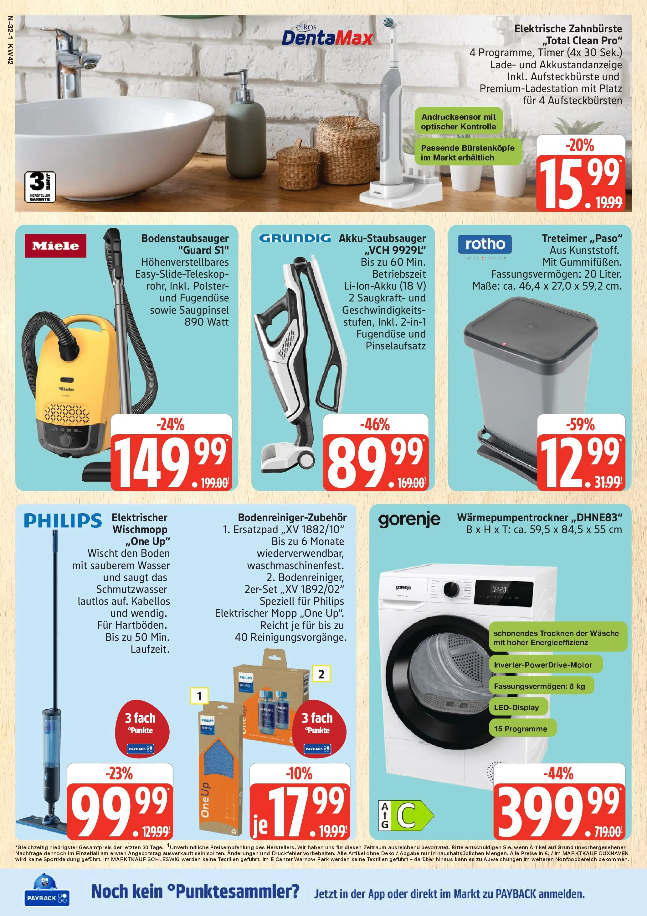 Marktkauf - Marktkauf: Wochenangebote (ab 13.10.2025) » Angebote online | Seite: 32 | Produkte: Miele, Gorenje, Zahnbürste, Wasser