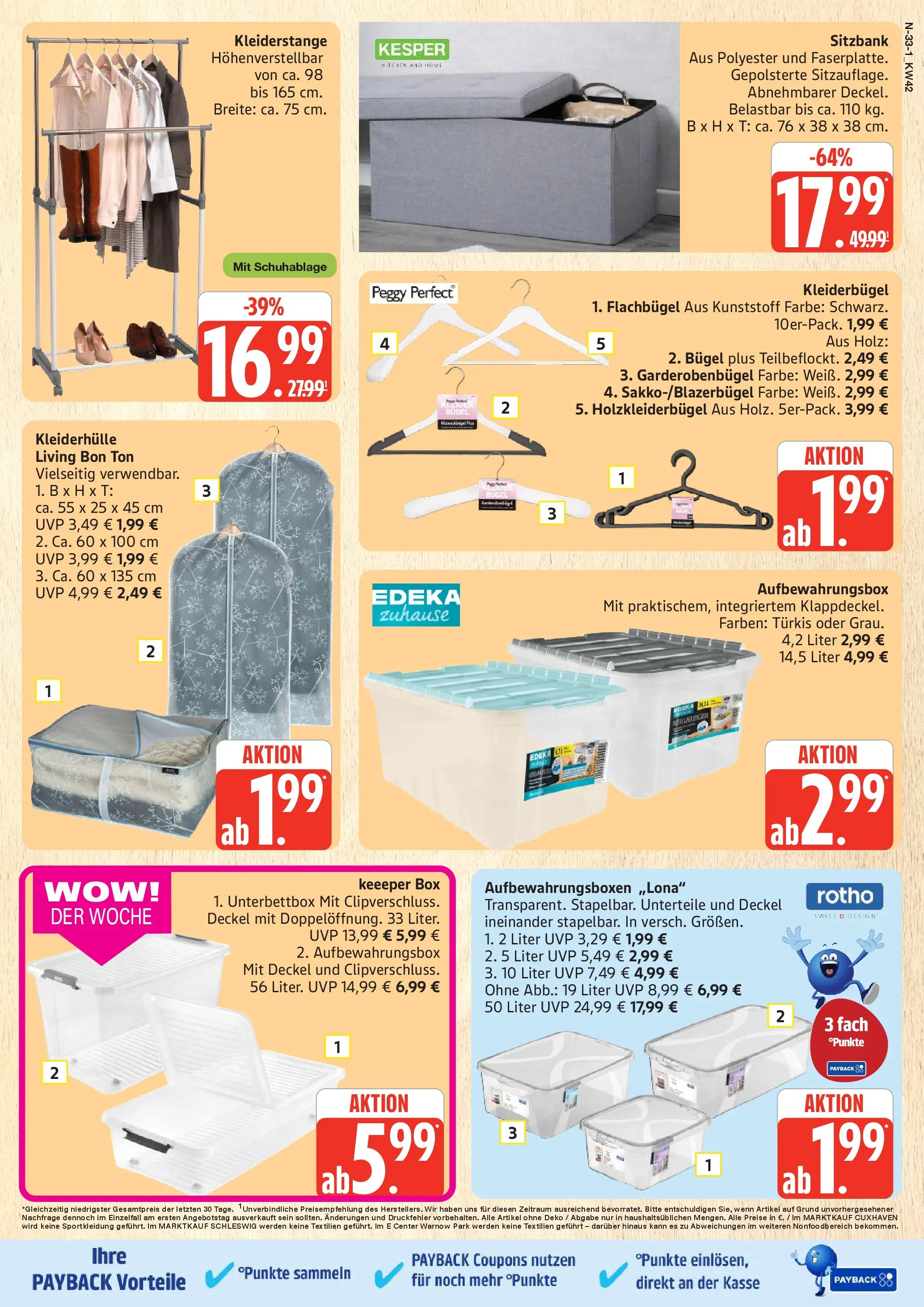 Marktkauf - Marktkauf: Wochenangebote (ab 13.10.2025) » Angebote online | Seite: 33 | Produkte: Sitzbank, Box, Kleiderbügel