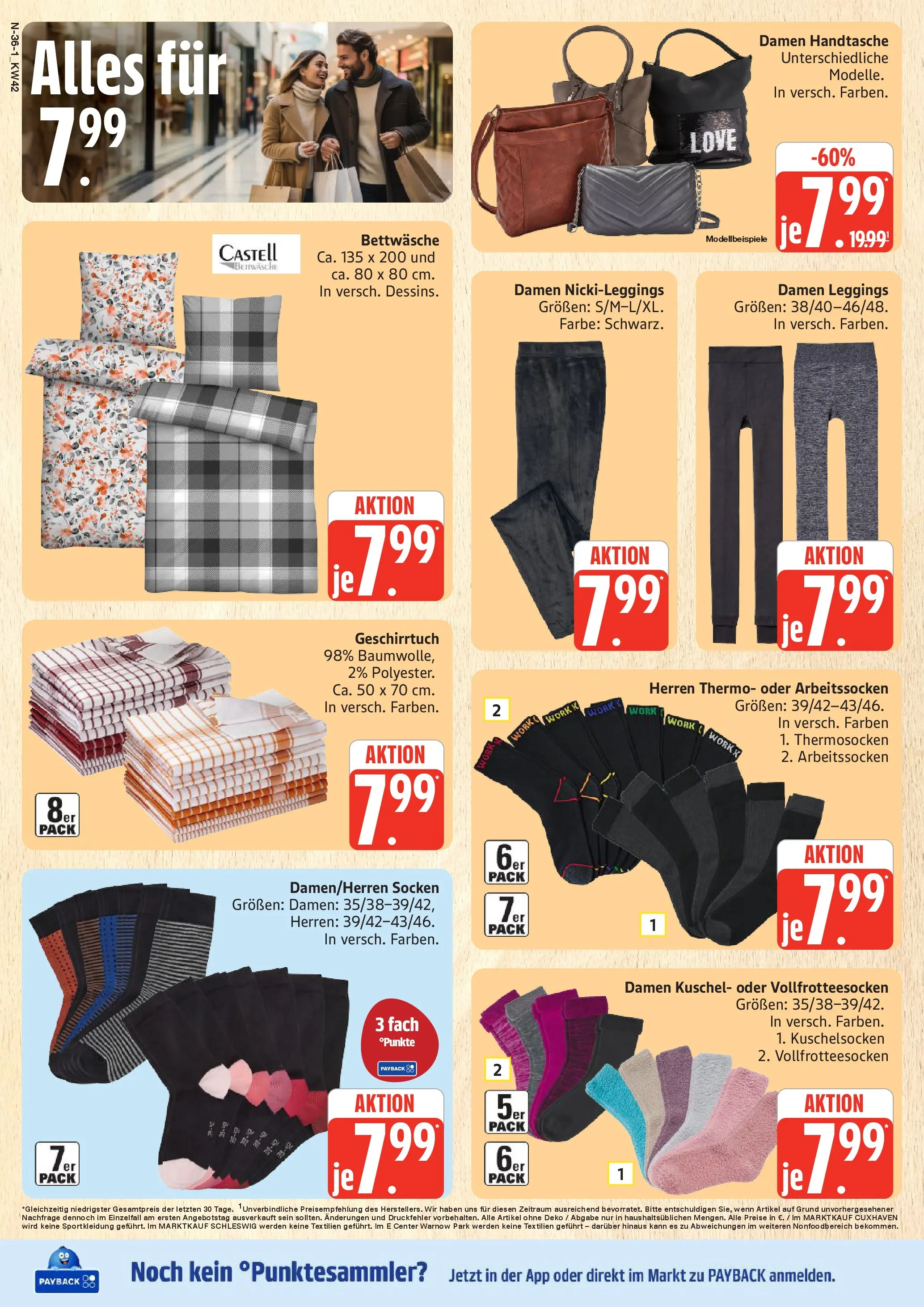 Marktkauf - Marktkauf: Wochenangebote (ab 13.10.2025) » Angebote online | Seite: 36 | Produkte: Bettwäsche, Socken, Leggings, Handtasche