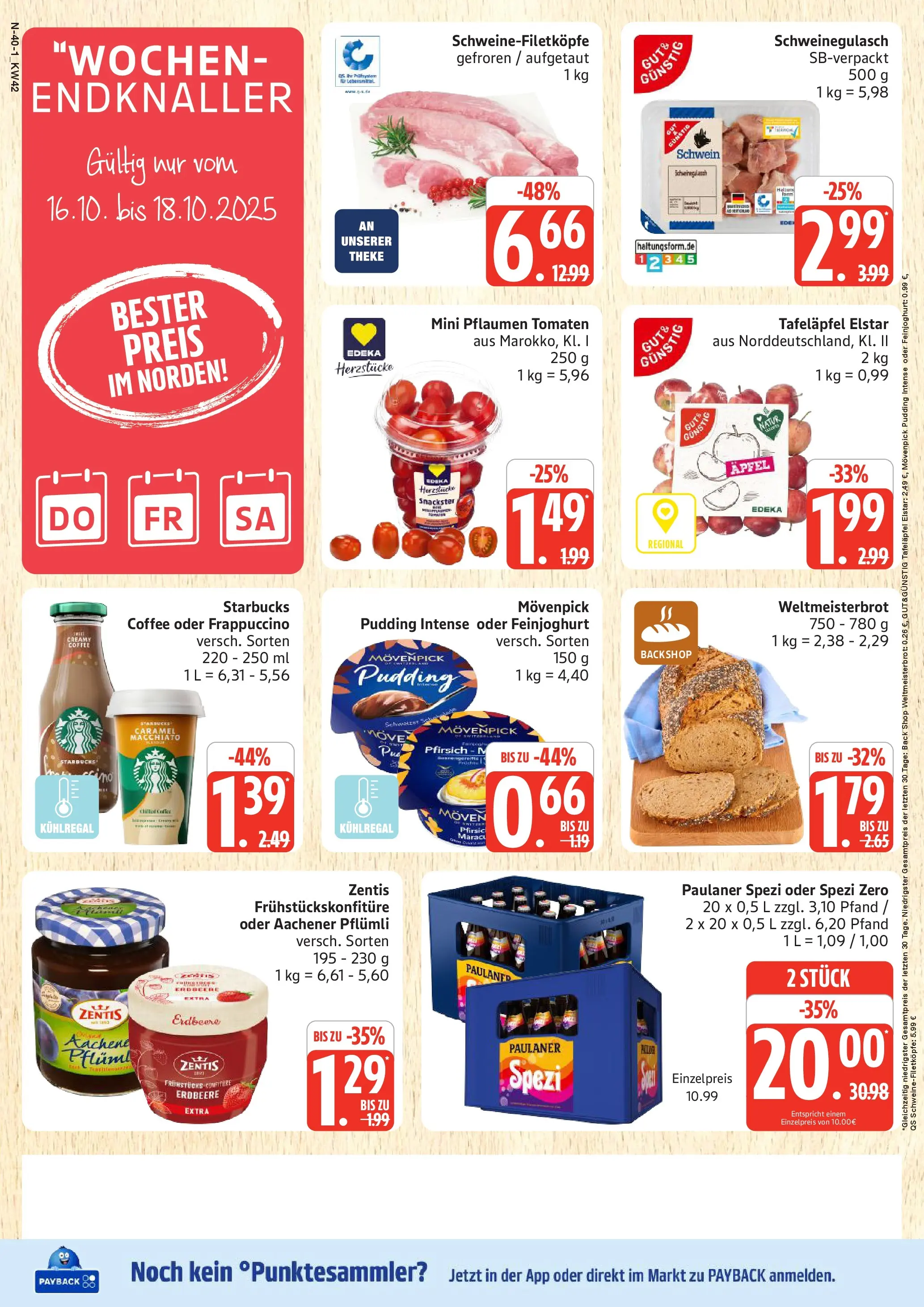 Marktkauf - Marktkauf: Wochenangebote (ab 13.10.2025) » Angebote online | Seite: 40 | Produkte: Schweinegulasch, Äpfel, Tomaten, Pfirsich