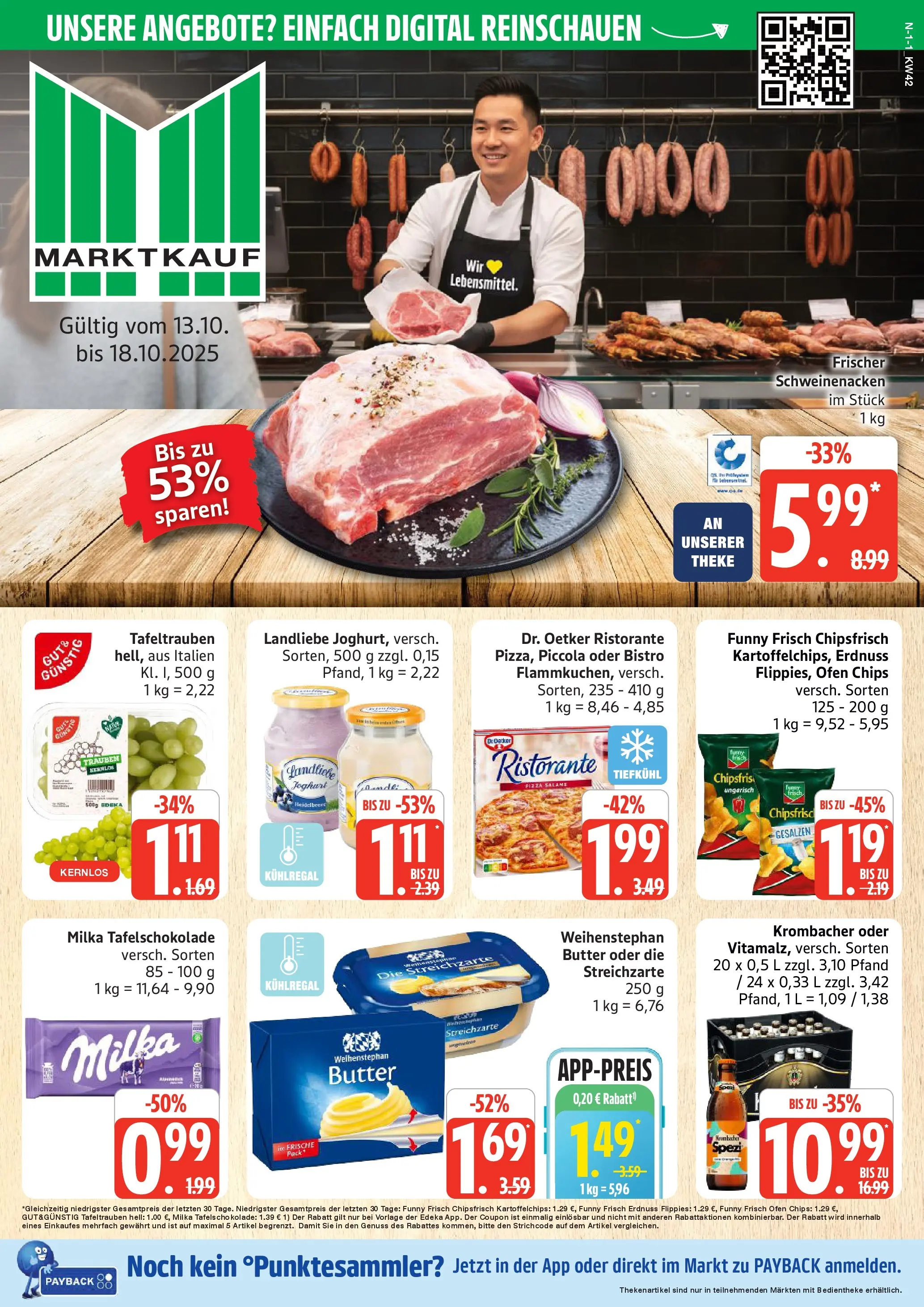 Marktkauf - Marktkauf: Wochenangebote (ab 13.10.2025) » Angebote online | Seite: 1 | Produkte: Ristorante, Ofen, Butter, Pizza