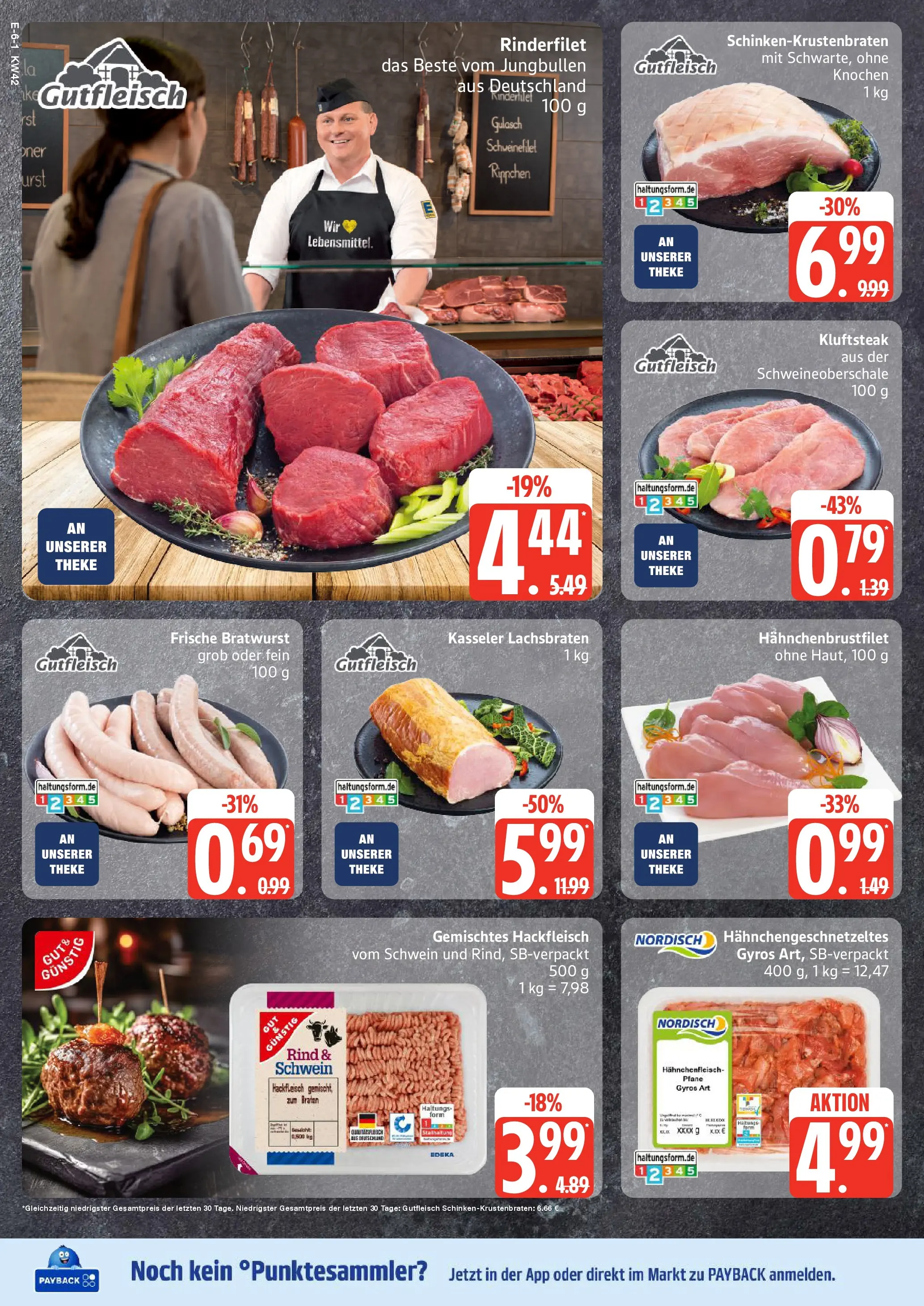 Edeka prospekt Hamburg	 (ab 13.10.2025) » Angebote Online | Seite: 6 | Produkte: Gyros, Gulasch, Steak, Hackfleisch