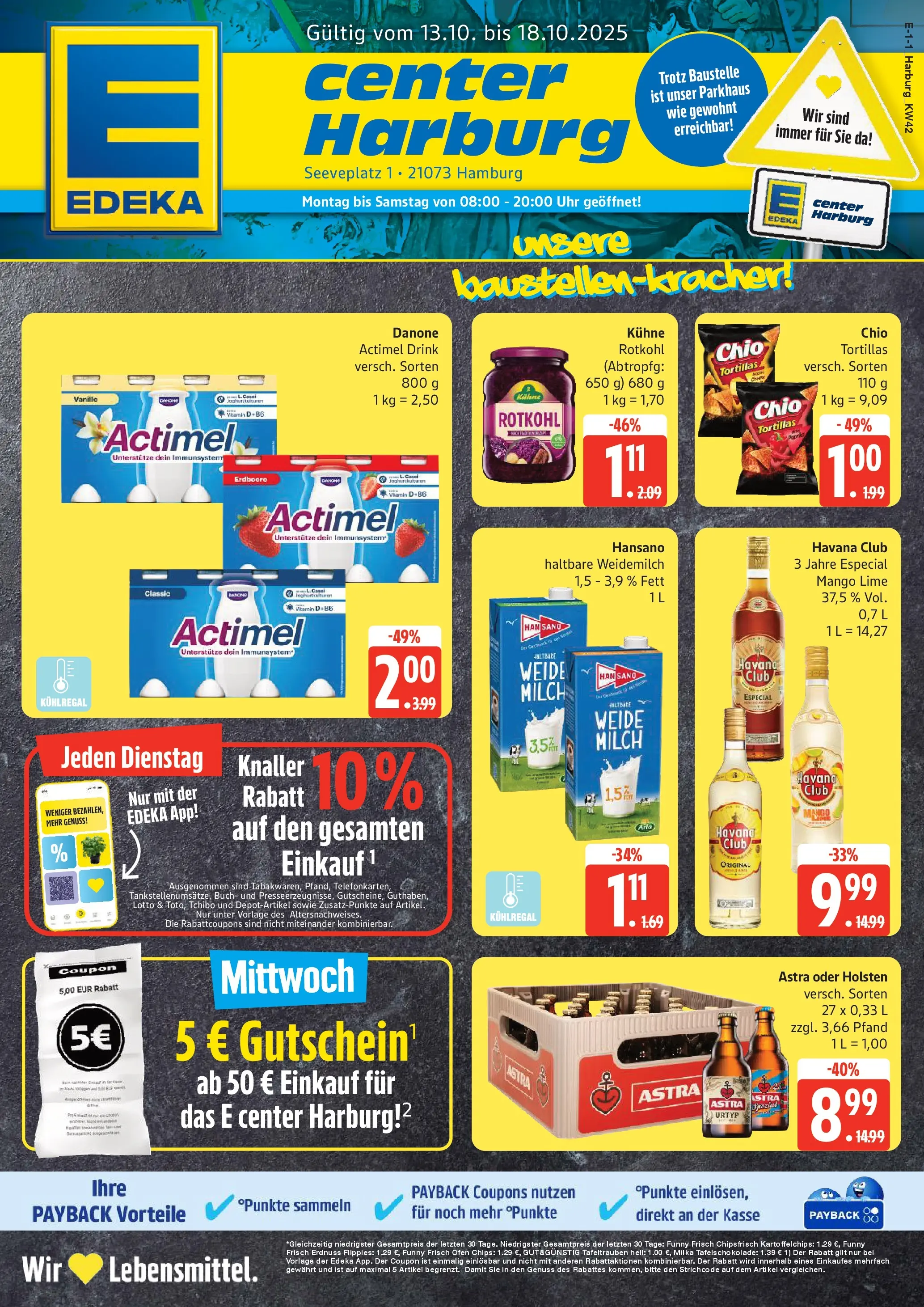 Edeka prospekt Hamburg	 (ab 13.10.2025) » Angebote Online | Seite: 1 | Produkte: Havana club, Funny frisch, Astra, Chips