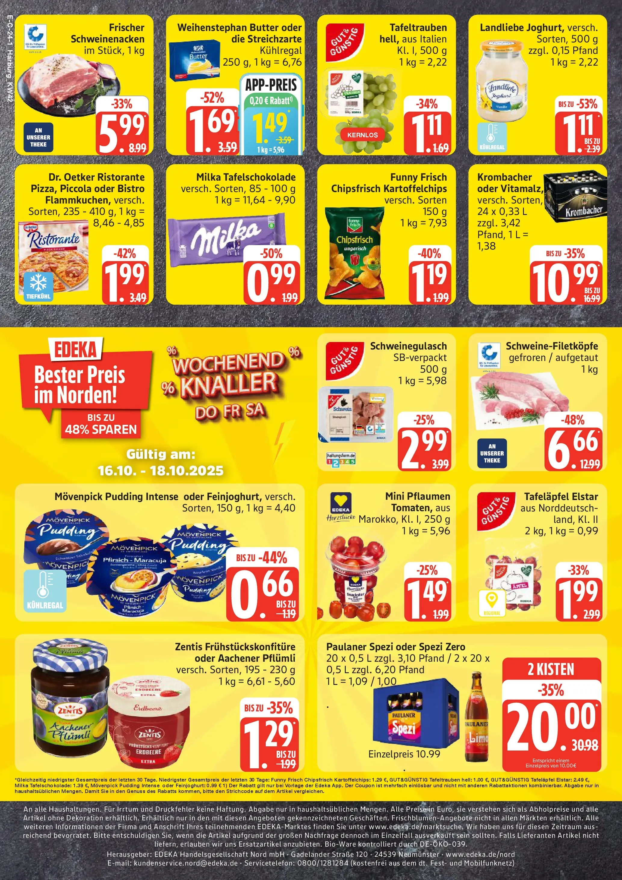 Edeka prospekt Hamburg	 (ab 13.10.2025) » Angebote Online | Seite: 24 | Produkte: Theke, Funny frisch, Krombacher, Paulaner