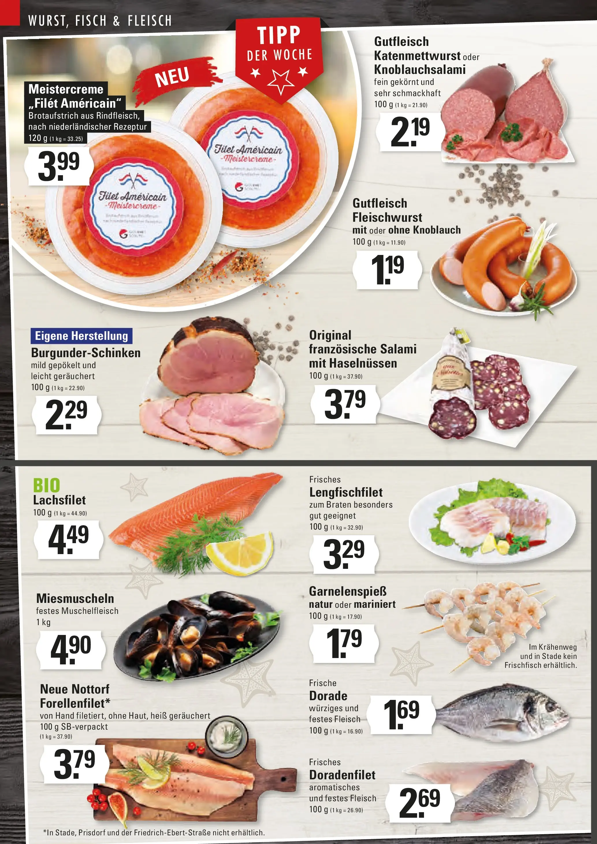 Edeka prospekt Stade	 (ab 13.10.2025) » Angebote Online | Seite: 4 | Produkte: Dorade, Fisch, Knoblauch, Salami
