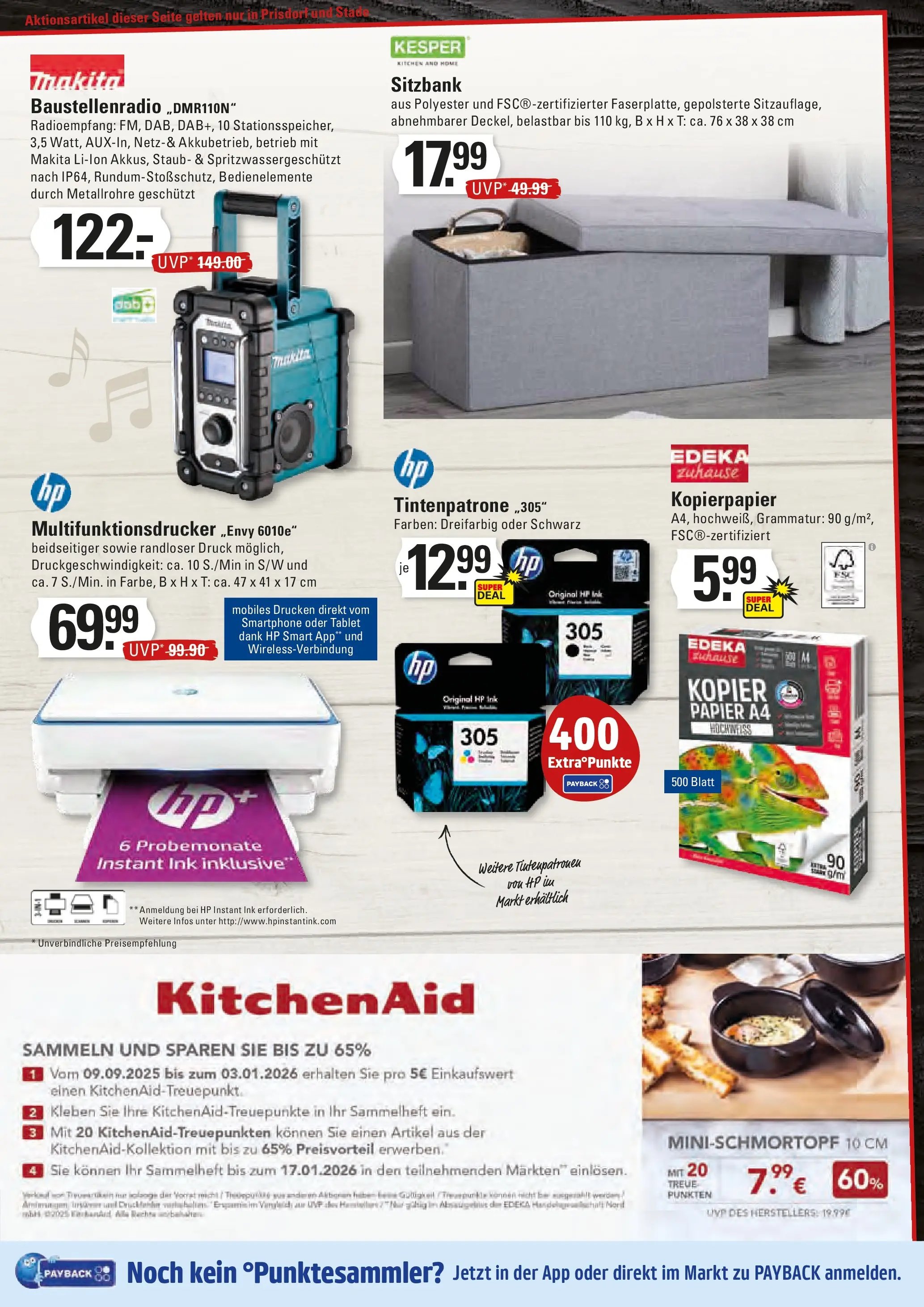 Edeka prospekt Stade	 (ab 13.10.2025) » Angebote Online | Seite: 21 | Produkte: HP, Sitzbank, Smartphone, Radio