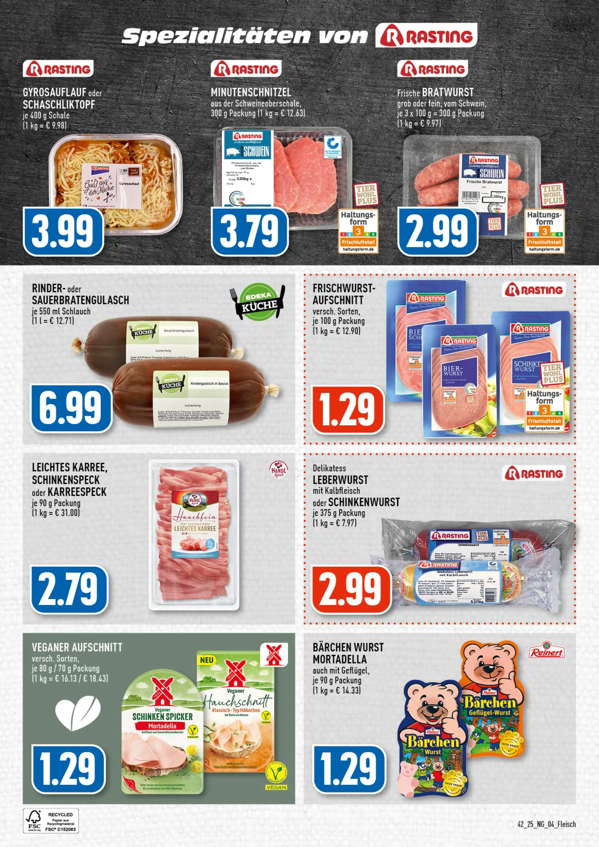 Edeka prospekt Köln-Vingst	 (ab 13.10.2025) » Angebote Online | Seite: 4 | Produkte: Rindergulasch, Bier, Küche, Wurst