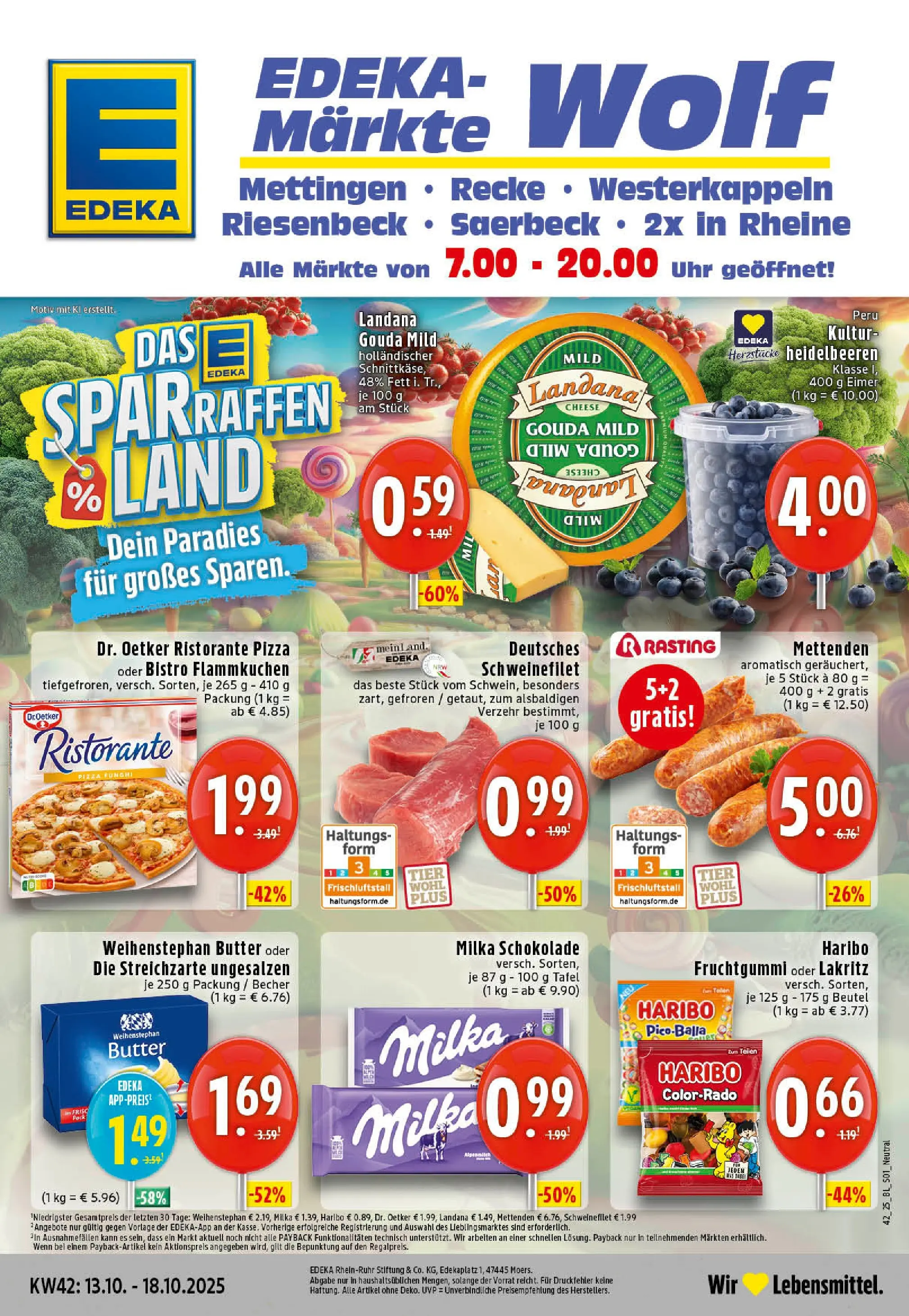 Edeka prospekt Rheine	 (ab 13.10.2025) » Angebote Online | Seite: 1 | Produkte: Ristorante, Haribo, Milka, Pizza