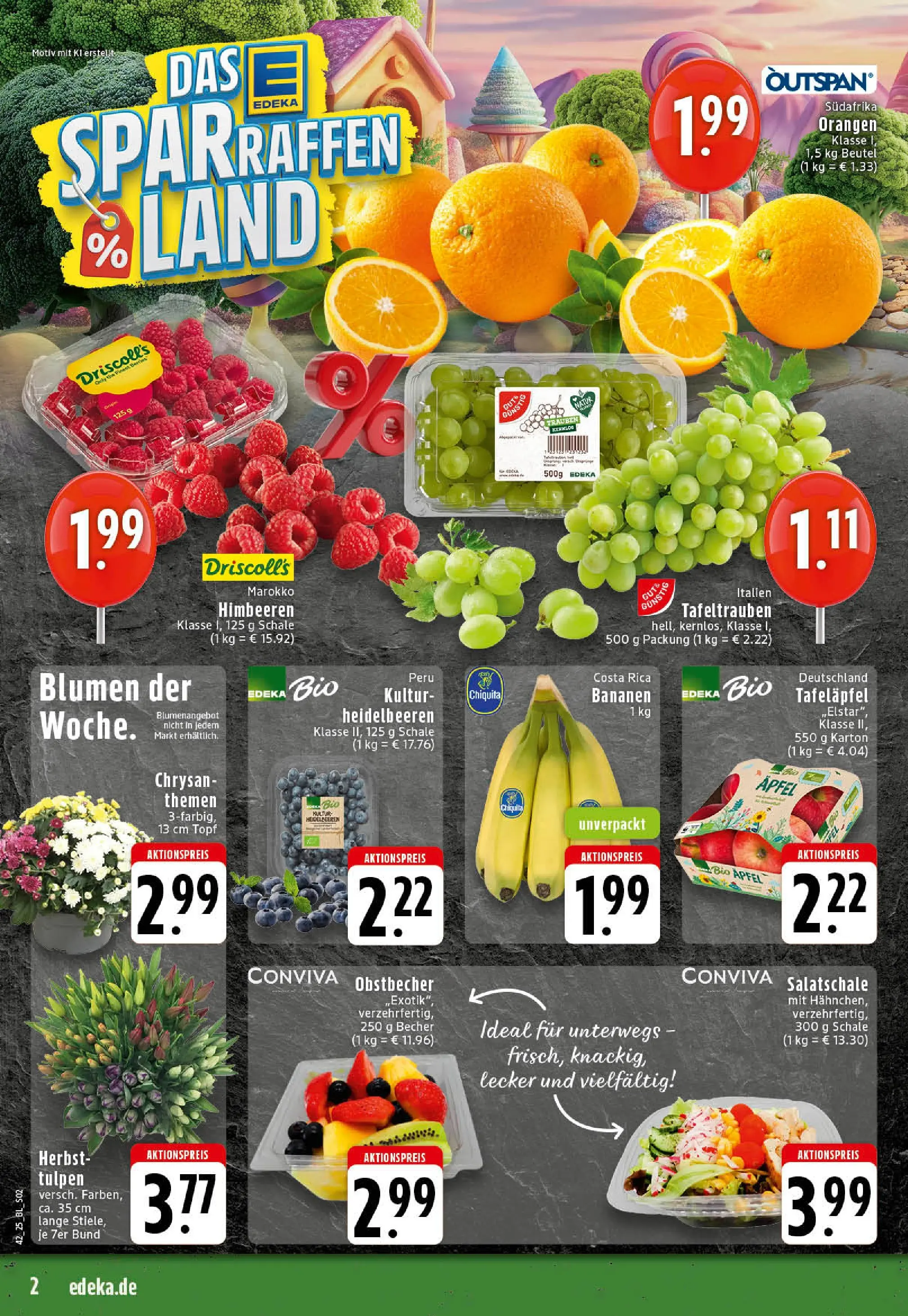 Edeka prospekt Rheine	 (ab 13.10.2025) » Angebote Online | Seite: 2 | Produkte: Trauben, Äpfel, Bananen, Orangen