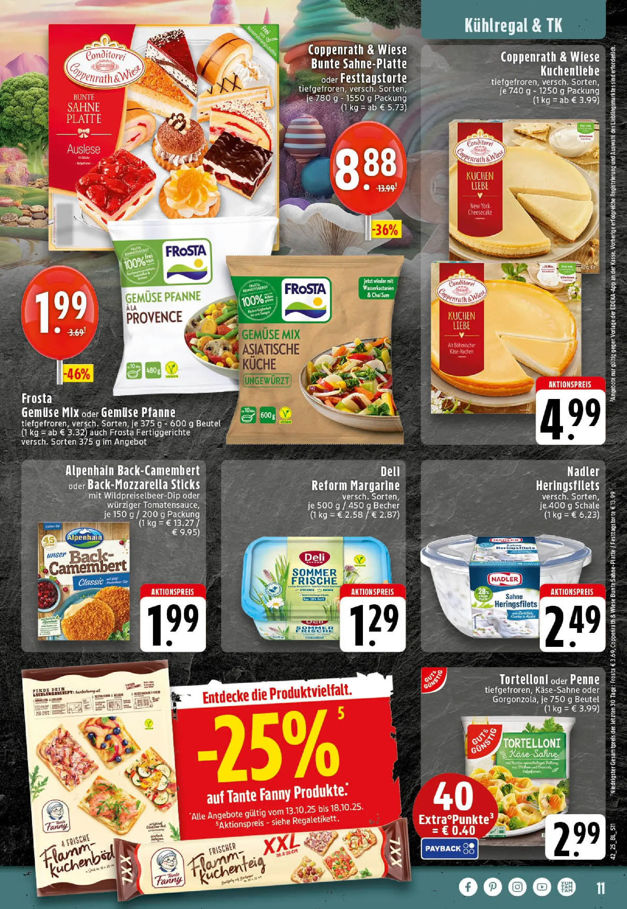 Edeka prospekt Rheine	 (ab 13.10.2025) » Angebote Online | Seite: 11 | Produkte: Margarine, Fertiggerichte, Sahne, Deli reform