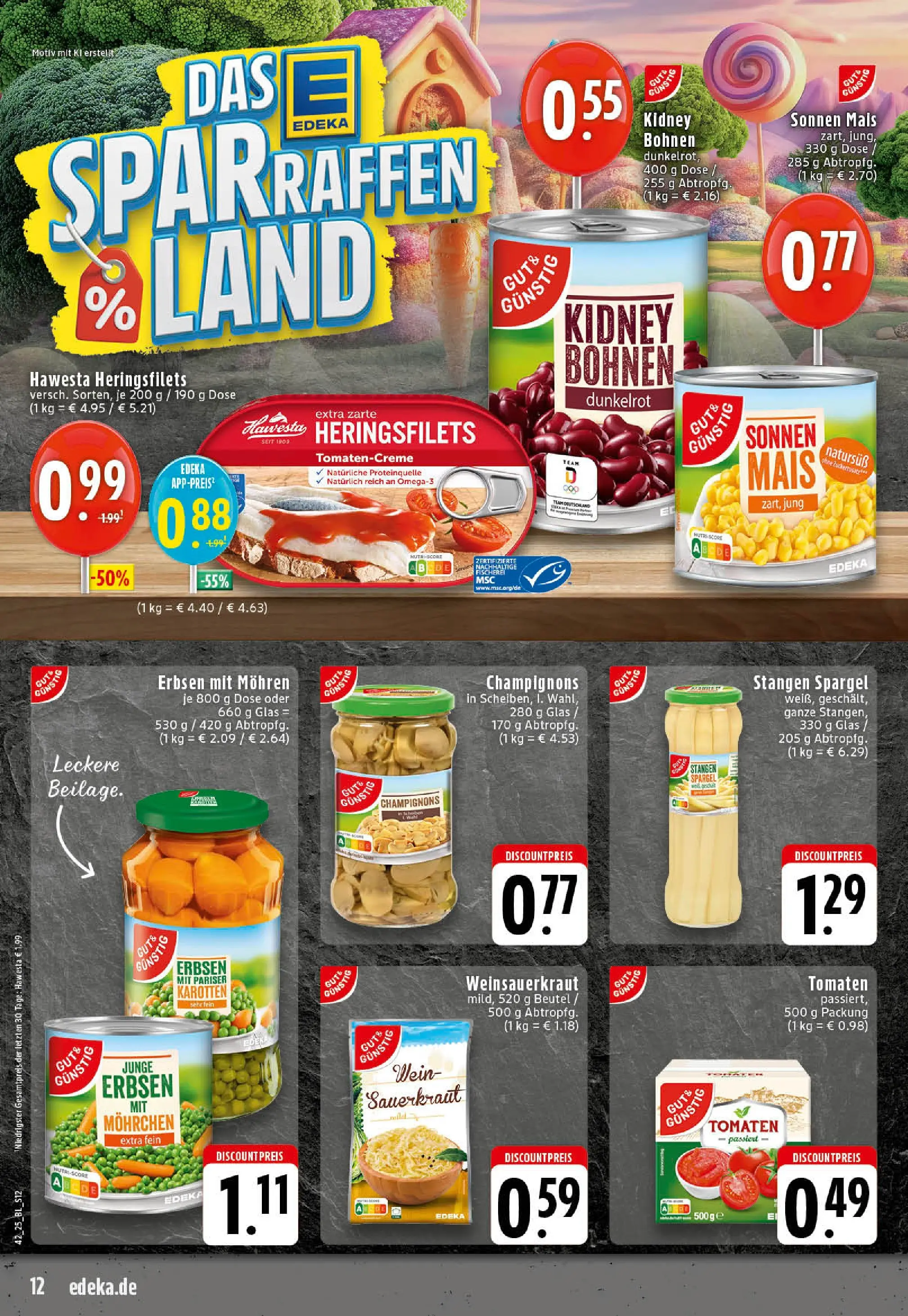 Edeka prospekt Rheine	 (ab 13.10.2025) » Angebote Online | Seite: 12 | Produkte: Tomaten, Spargel, Champignons, Erbsen