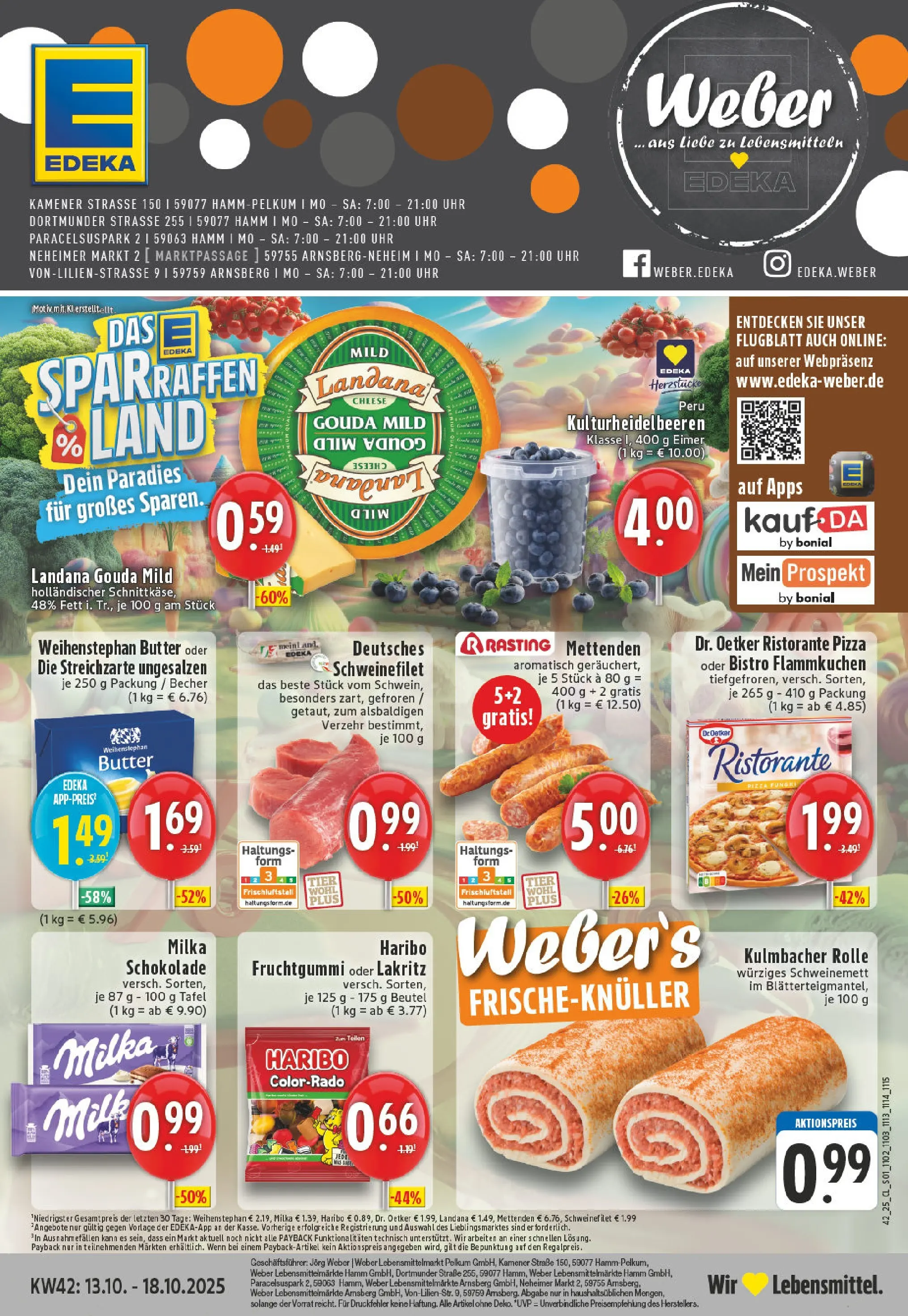 Edeka prospekt Hamm	 (ab 13.10.2025) » Angebote Online | Seite: 1 | Produkte: Haribo, Schokolade, Schweinefilet, Pizza