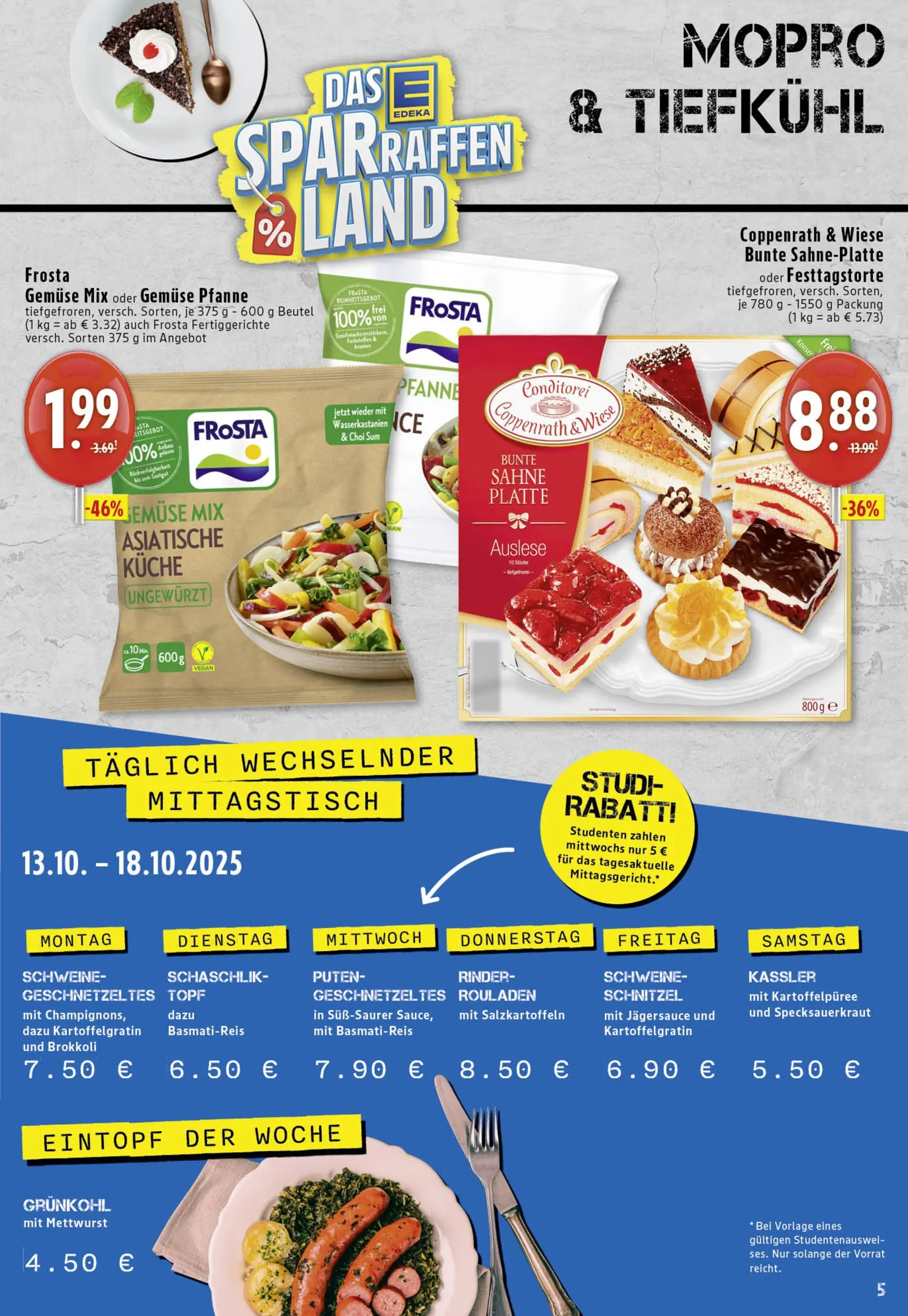 Edeka prospekt Köln	 (ab 13.10.2025) » Angebote Online | Seite: 5 | Produkte: Küche, Frosta, Brokkoli, Sahne