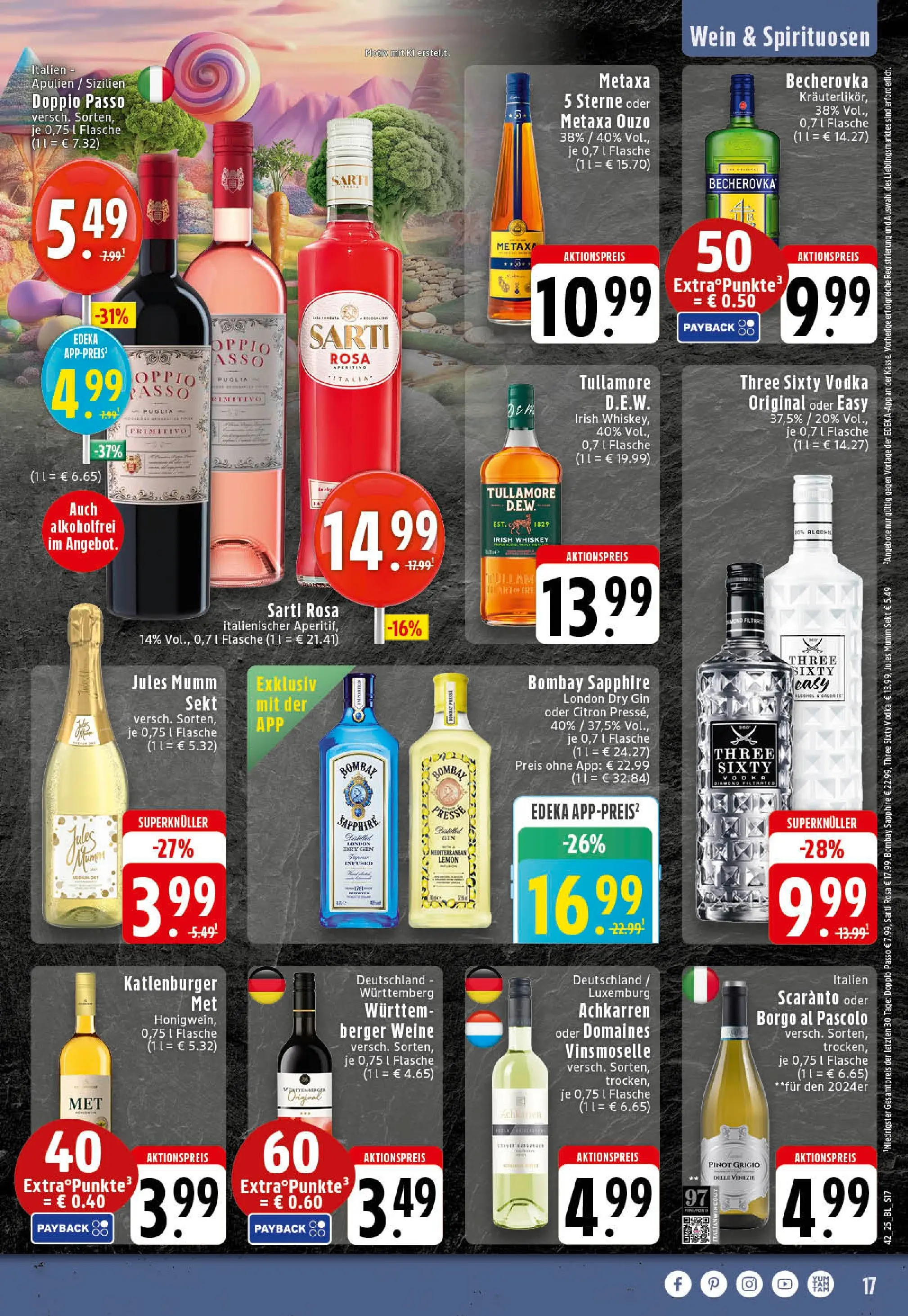 Edeka prospekt Rheine	 (ab 13.10.2025) » Angebote Online | Seite: 17 | Produkte: Mumm sekt, Jules mumm, Metaxa, Gin