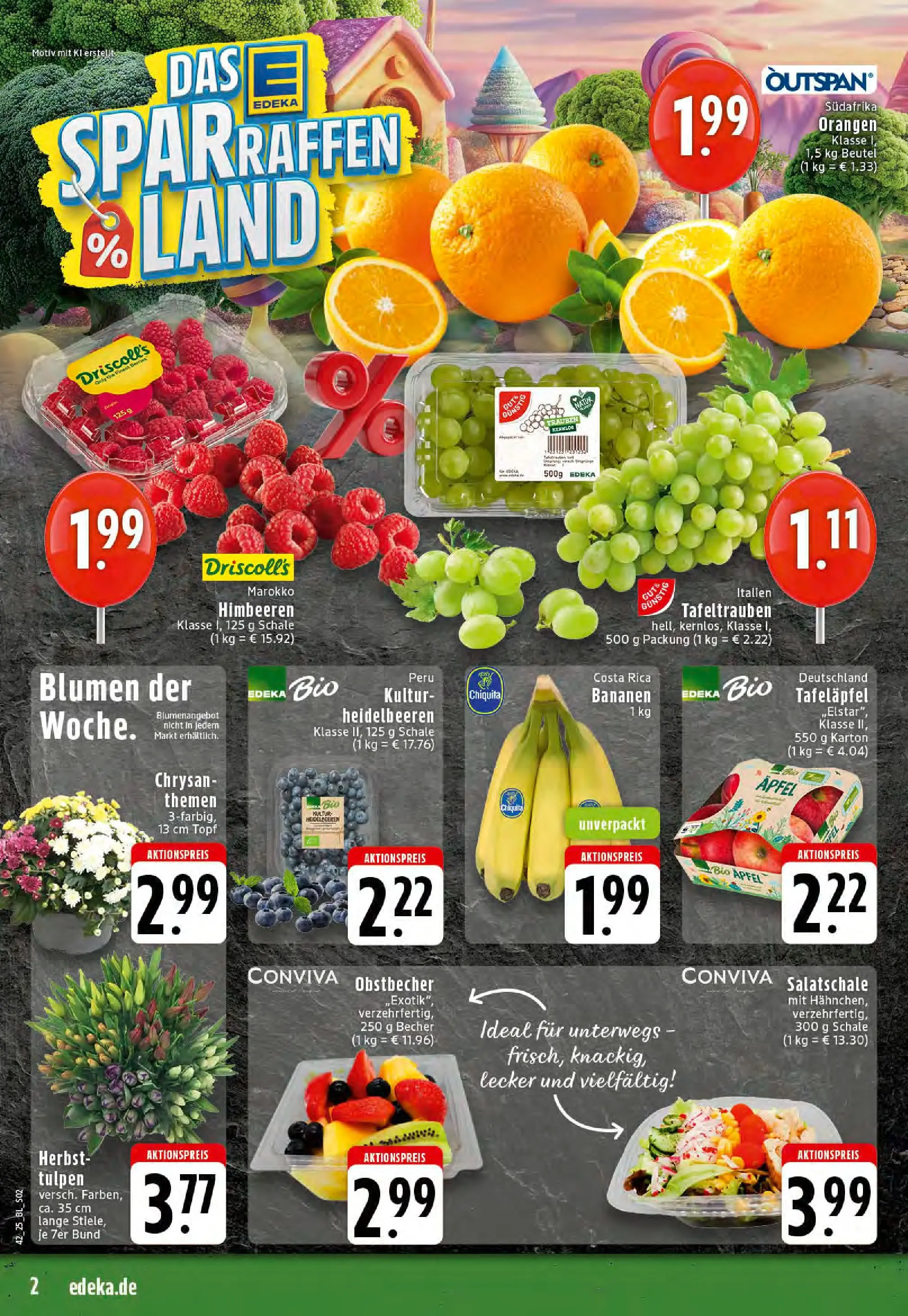 Edeka prospekt Stolberg	 (ab 13.10.2025) » Angebote Online | Seite: 2 | Produkte: Trauben, Blumen, Äpfel, Orangen