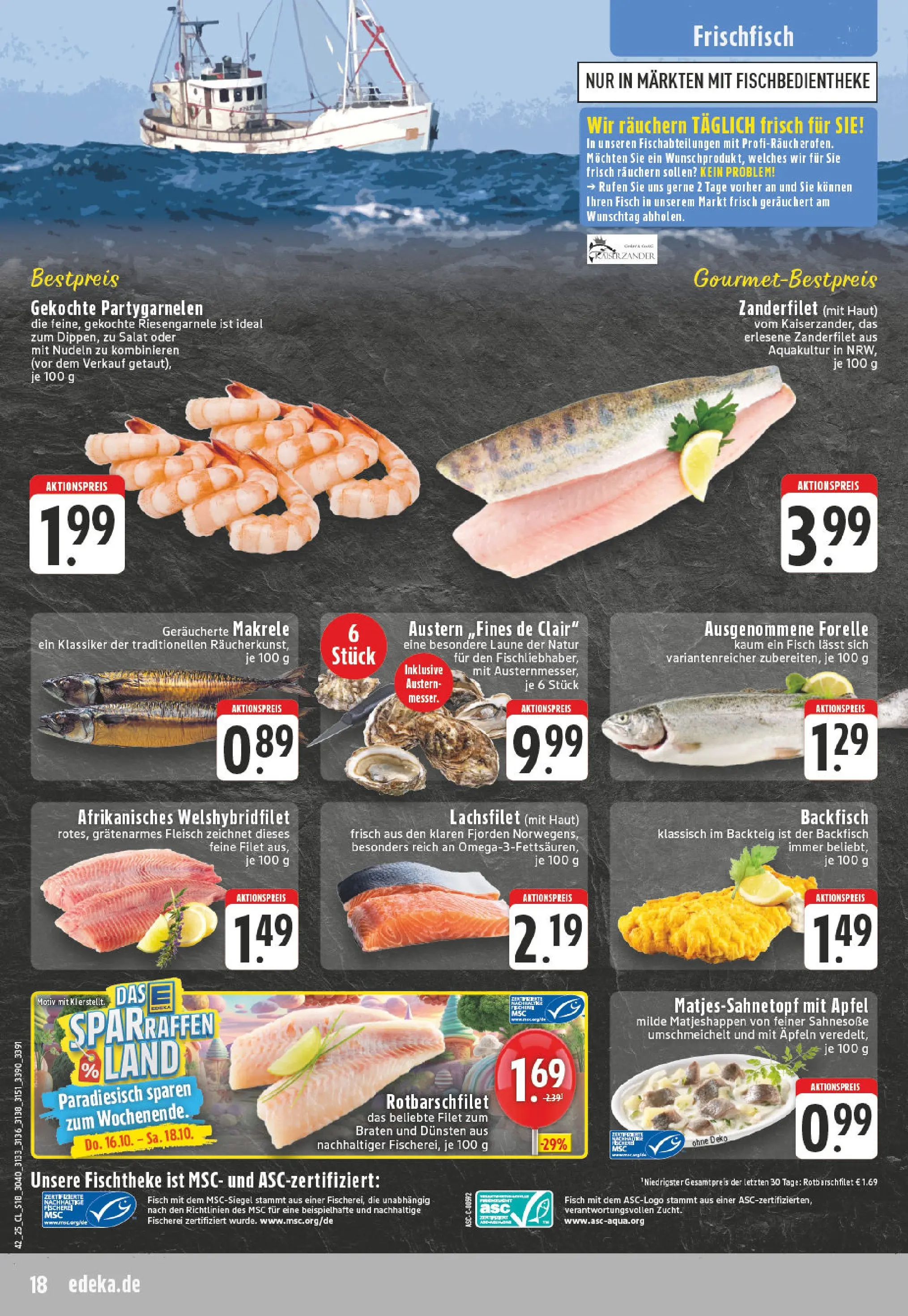 Edeka prospekt Geldern	 (ab 13.10.2025) » Angebote Online | Seite: 18 | Produkte: Fisch, Nudeln, Fleisch, Salat