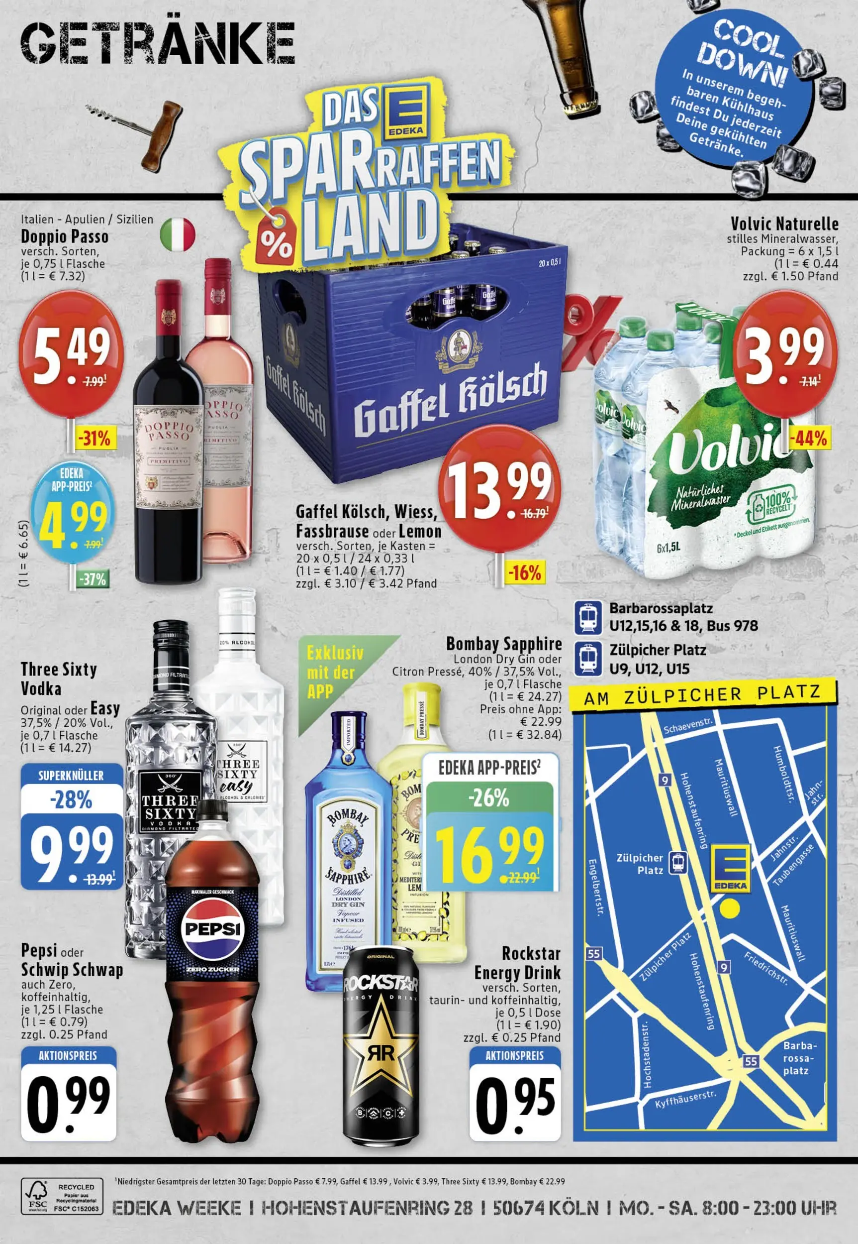 Edeka prospekt Köln	 (ab 13.10.2025) » Angebote Online | Seite: 8 | Produkte: Rockstar, Schwip schwap, Fassbrause, Volvic