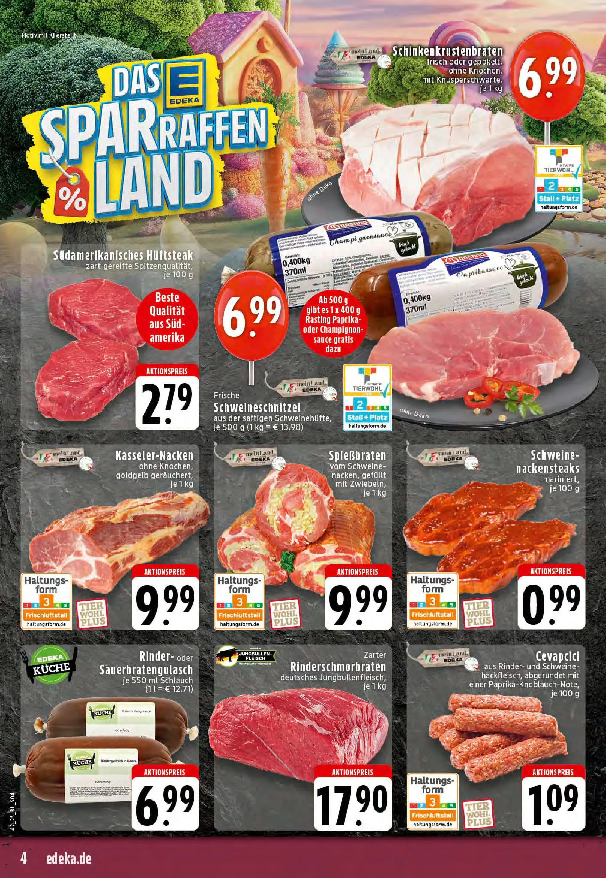 Edeka prospekt Stolberg	 (ab 13.10.2025) » Angebote Online | Seite: 4 | Produkte: Nackensteaks, Küche, Cevapcici, Fleisch