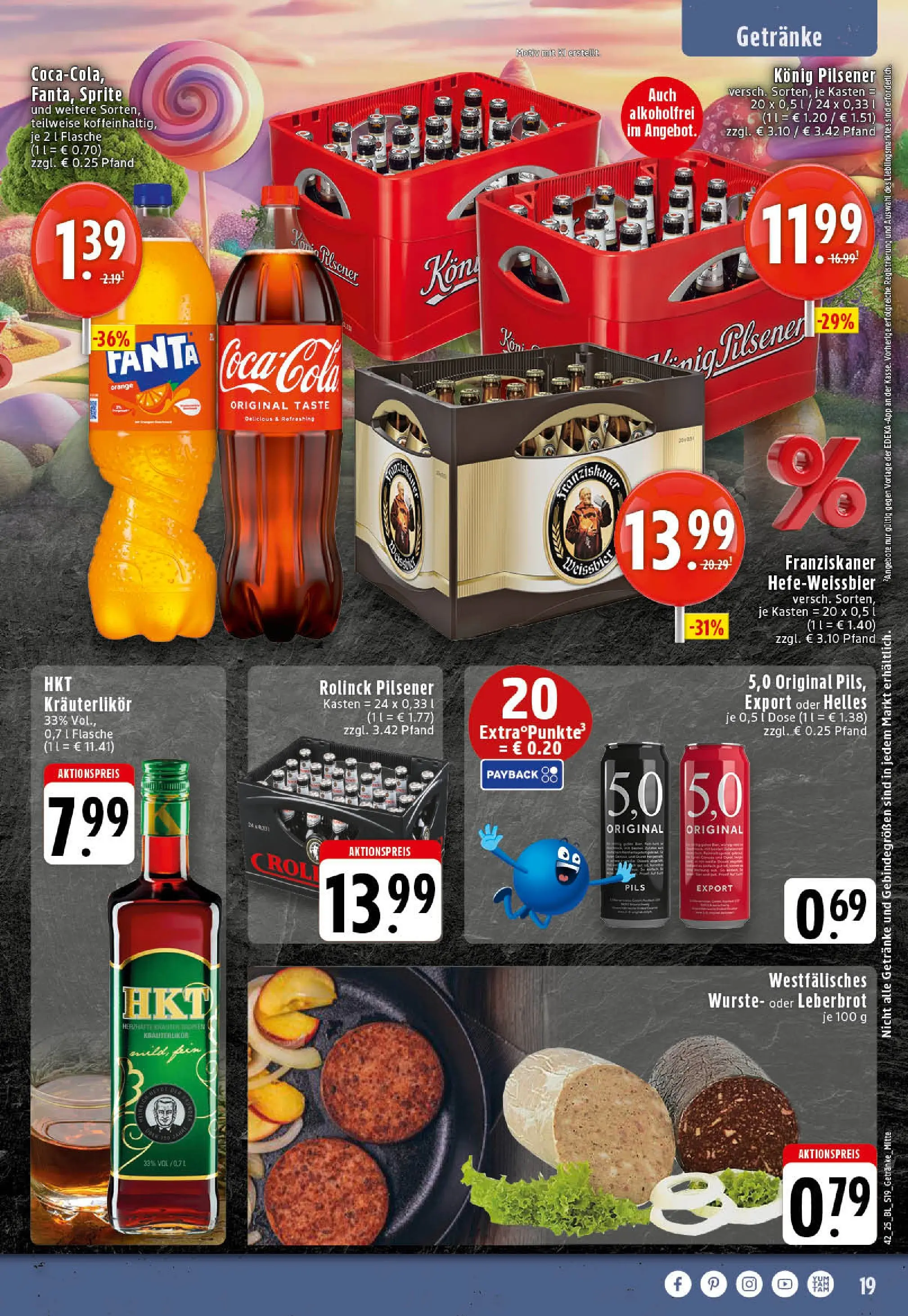 Edeka prospekt Rheine	 (ab 13.10.2025) » Angebote Online | Seite: 19 | Produkte: Franziskaner, Konig pilsener, Sprite, Pils