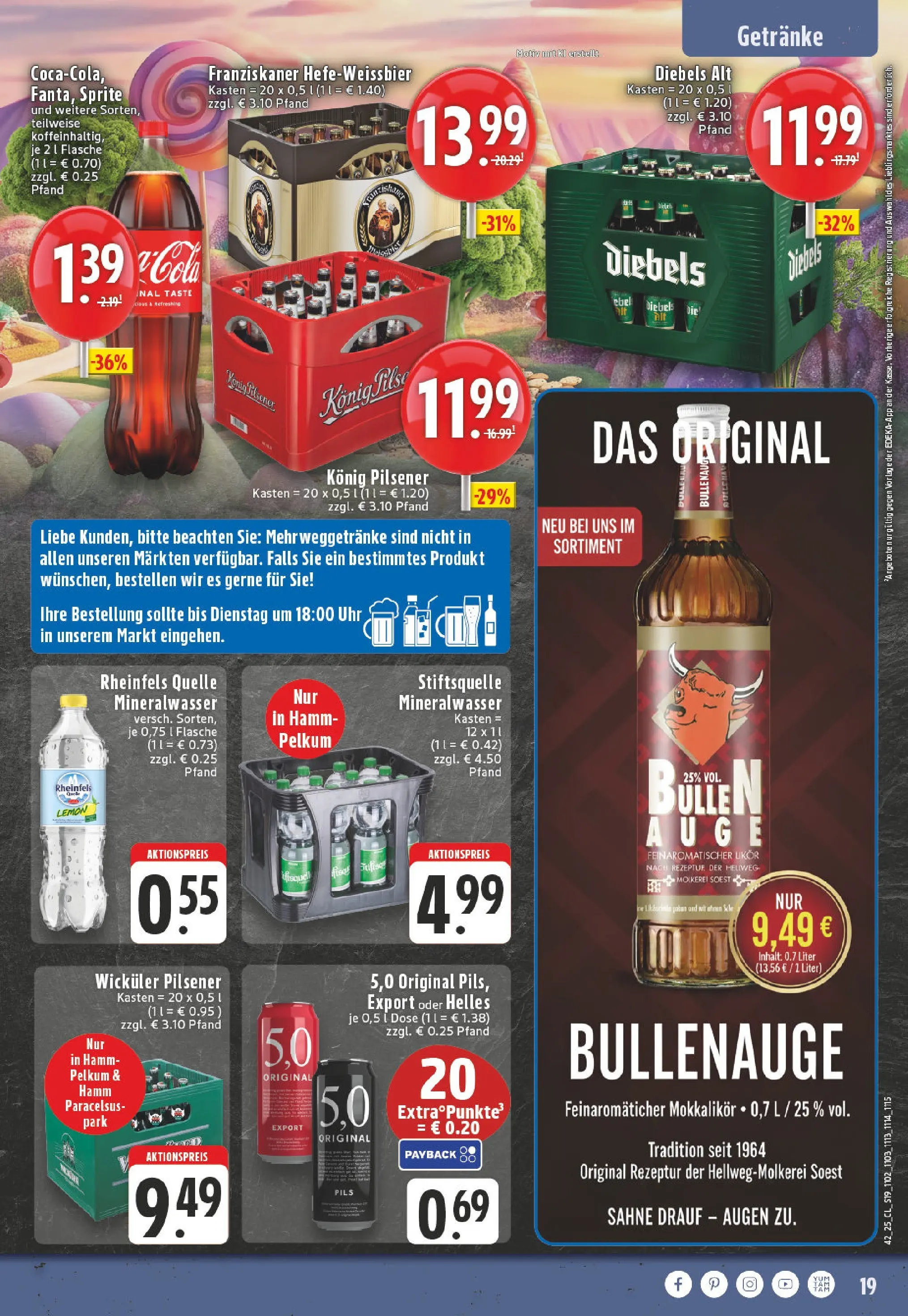 Edeka prospekt Hamm	 (ab 13.10.2025) » Angebote Online | Seite: 19 | Produkte: Sprite, Pils, Diebels, Rheinfels quelle
