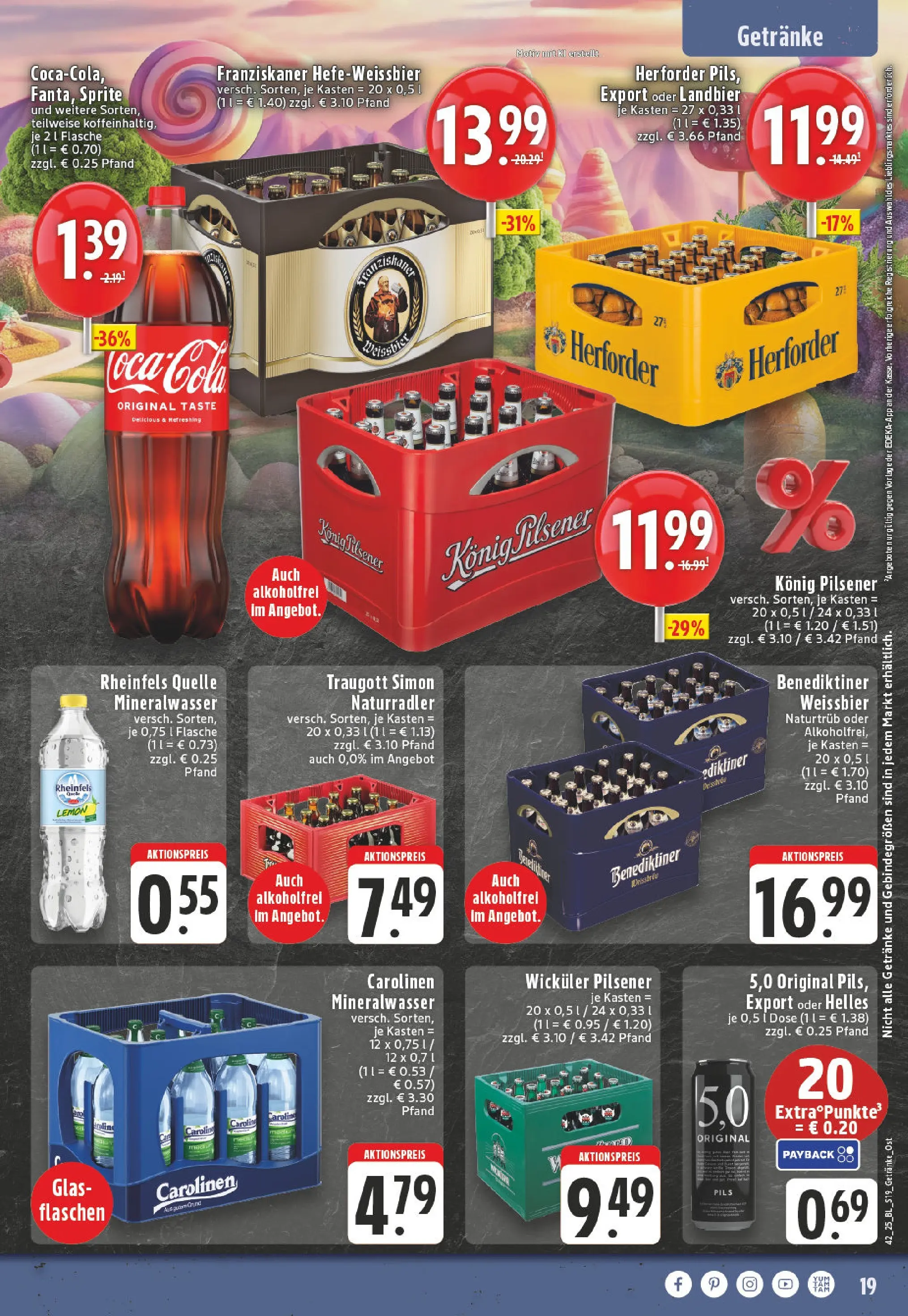 Edeka prospekt Lemgo	 (ab 13.10.2025) » Angebote Online | Seite: 19 | Produkte: Sprite, Weißbier, Mineralwasser, Rheinfels quelle