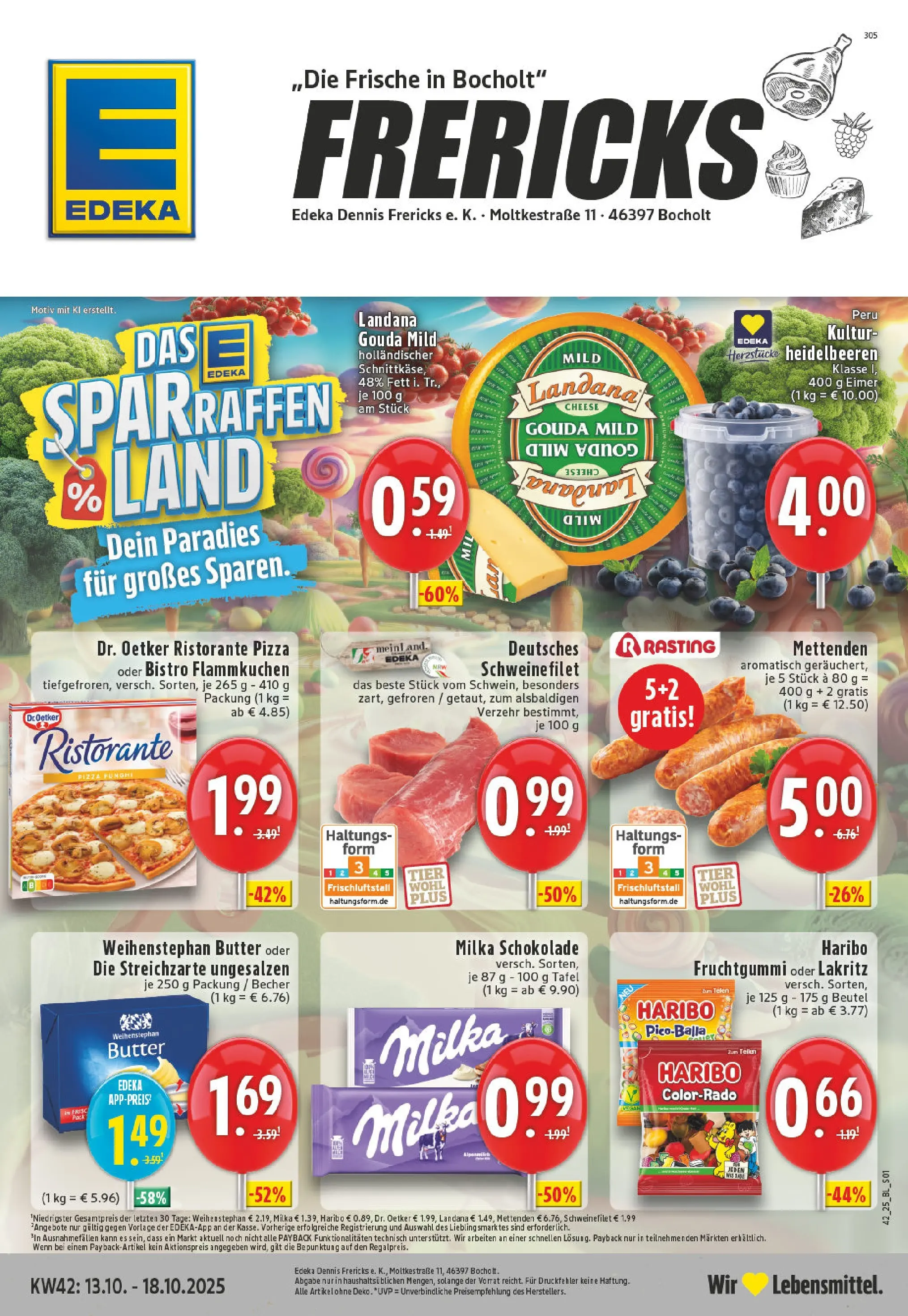 Edeka prospekt Bocholt	 (ab 13.10.2025) » Angebote Online | Seite: 1 | Produkte: Haribo, Gouda, Milka, Pizza