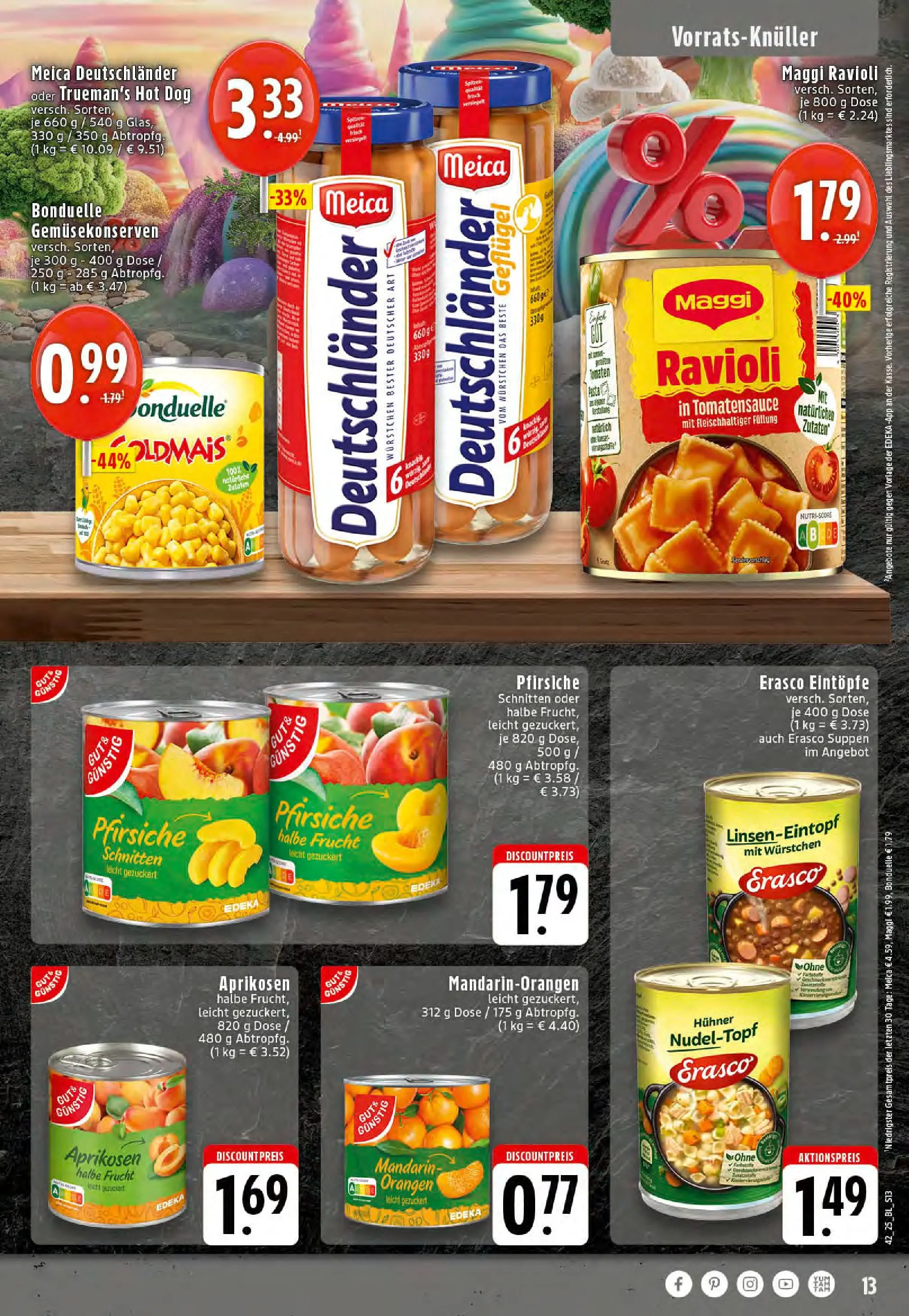Edeka prospekt Stolberg	 (ab 13.10.2025) » Angebote Online | Seite: 13 | Produkte: Orangen, Tomaten, Meica, Erasco