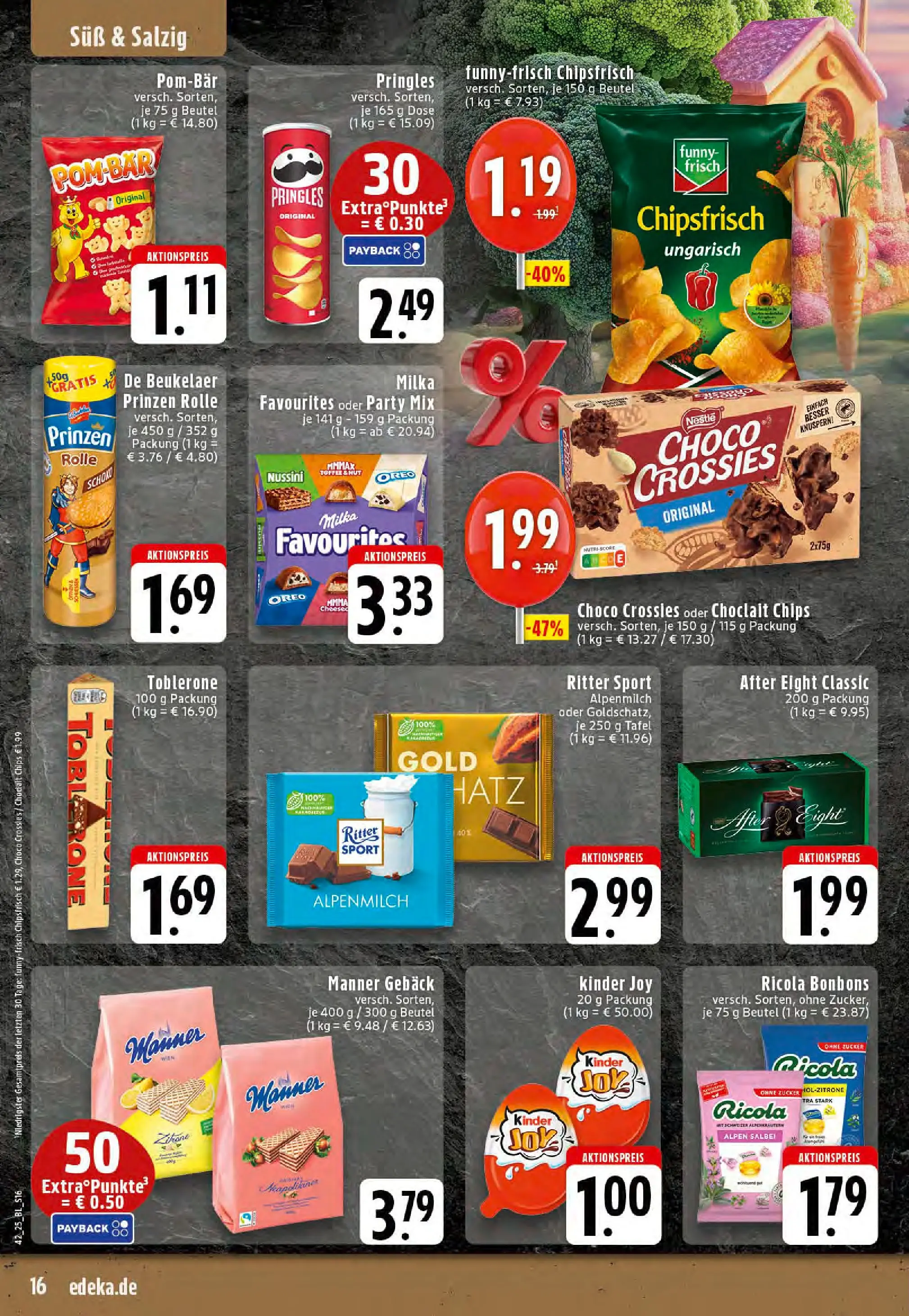 Edeka prospekt Stolberg	 (ab 13.10.2025) » Angebote Online | Seite: 16 | Produkte: Ritter sport, Funny frisch, Kinder joy, Zucker