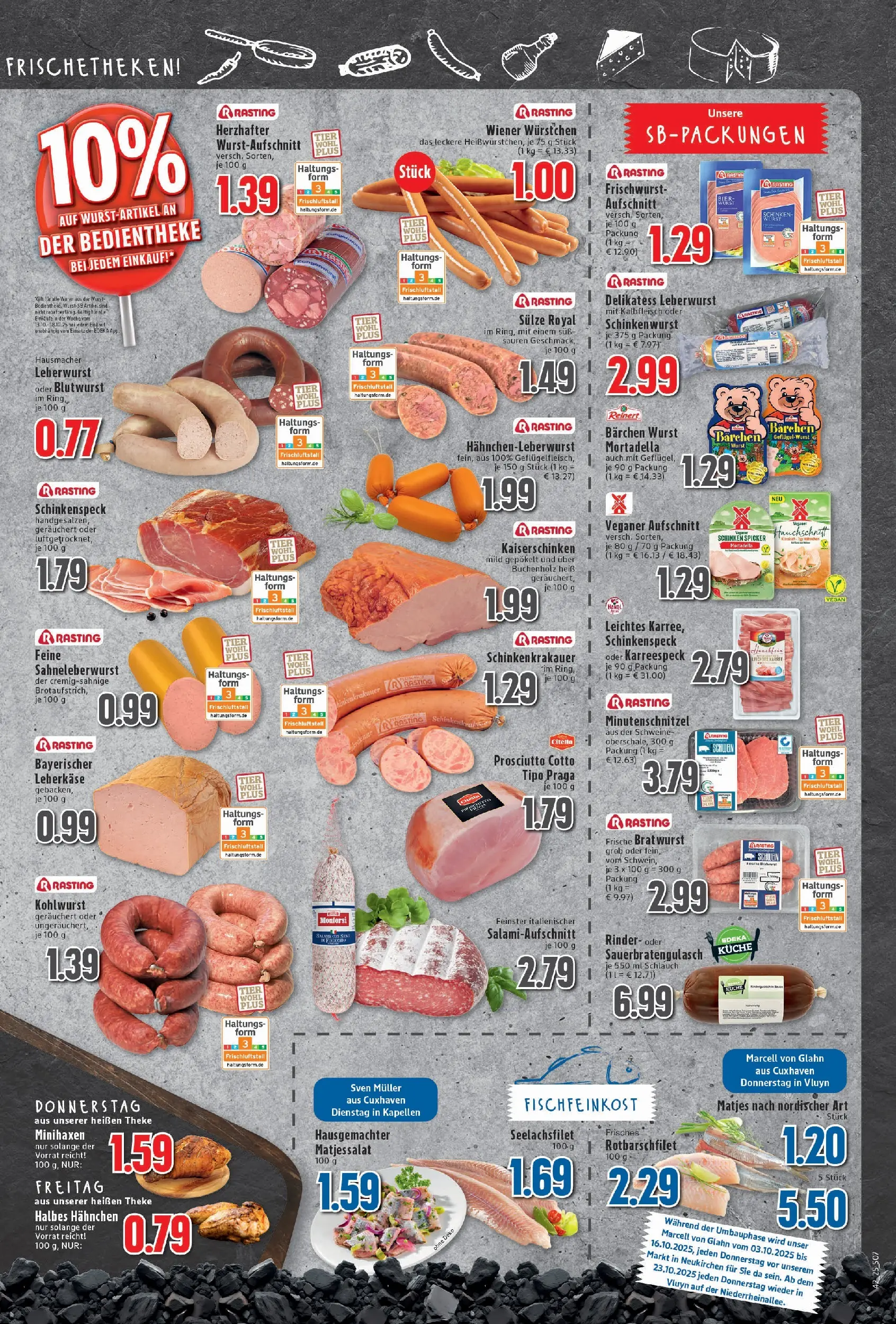 Edeka prospekt Moers	 (ab 13.10.2025) » Angebote Online | Seite: 7 | Produkte: Wiener wurstchen, Theke, Tür, Wurst