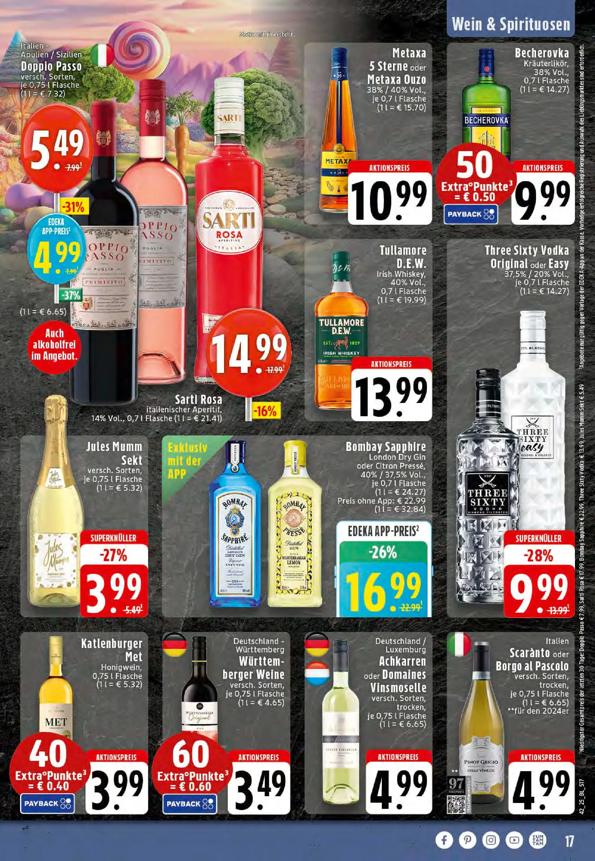 Edeka prospekt Stolberg	 (ab 13.10.2025) » Angebote Online | Seite: 17 | Produkte: Mumm sekt, Presse, Doppio Passo, Gin
