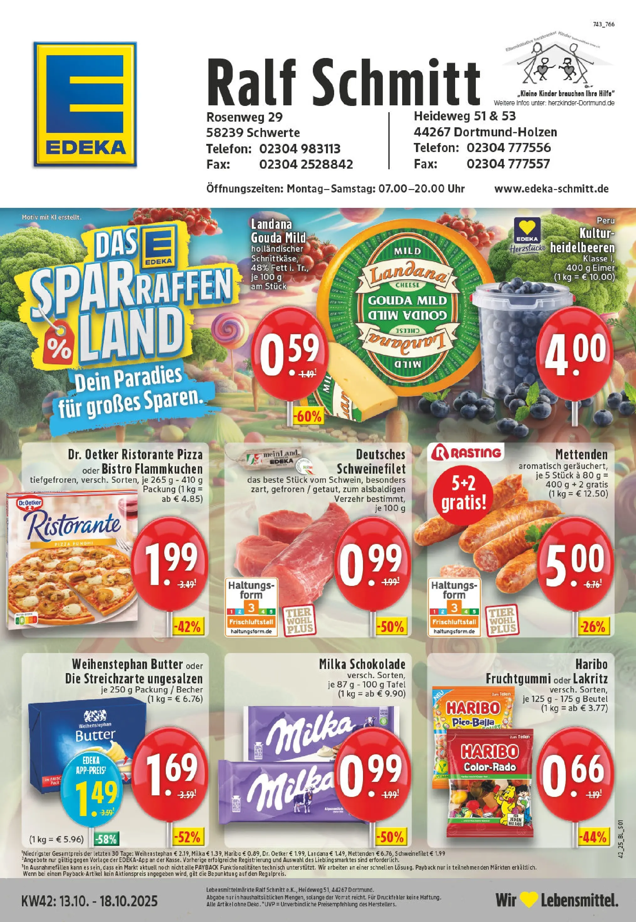 Edeka prospekt Dortmund-Holzen	 (ab 13.10.2025) » Angebote Online | Seite: 1 | Produkte: Haribo, Schokolade, Gouda, Pizza