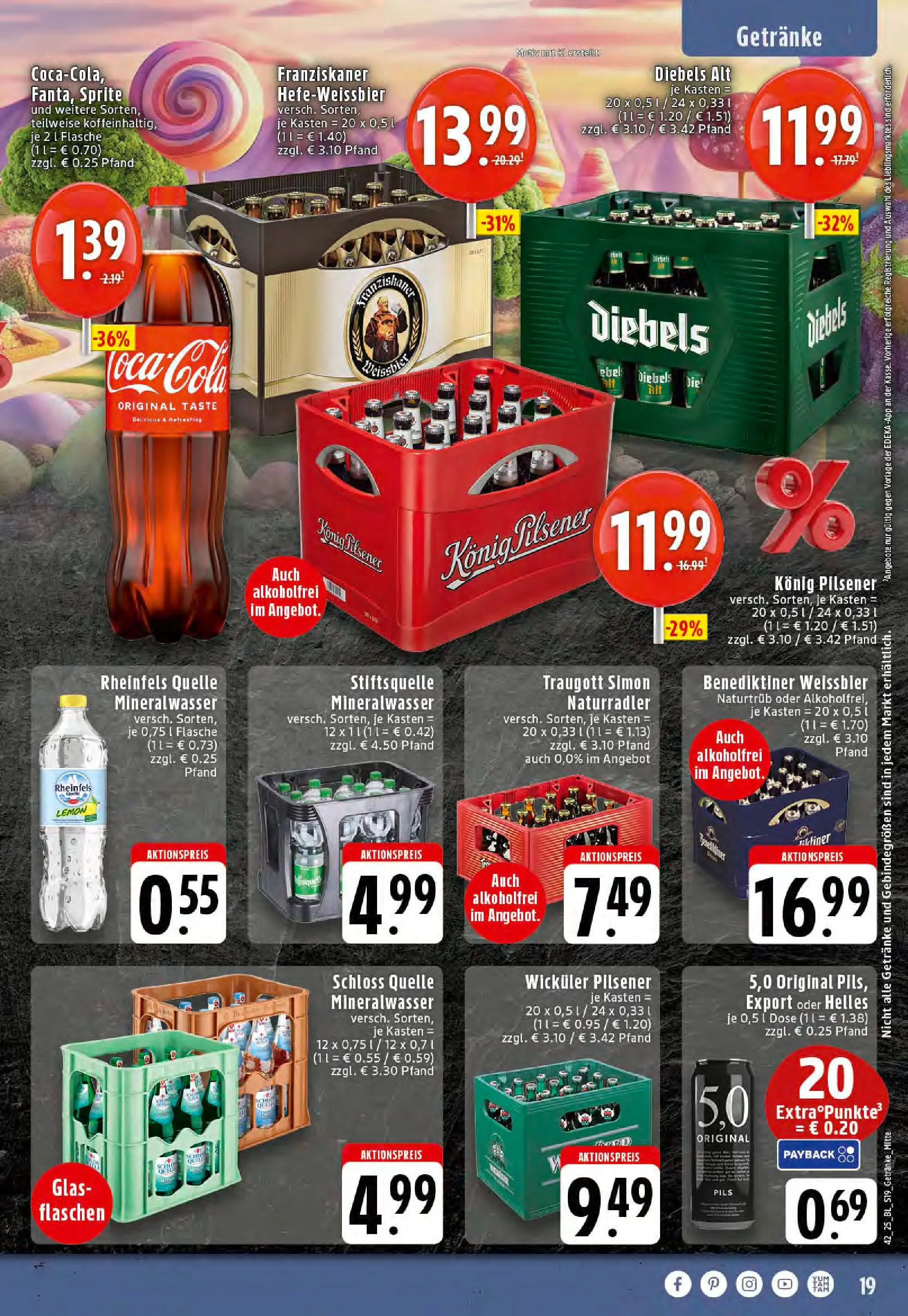 Edeka prospekt Stolberg	 (ab 13.10.2025) » Angebote Online | Seite: 19 | Produkte: Franziskaner, Konig pilsener, Sprite, Diebels