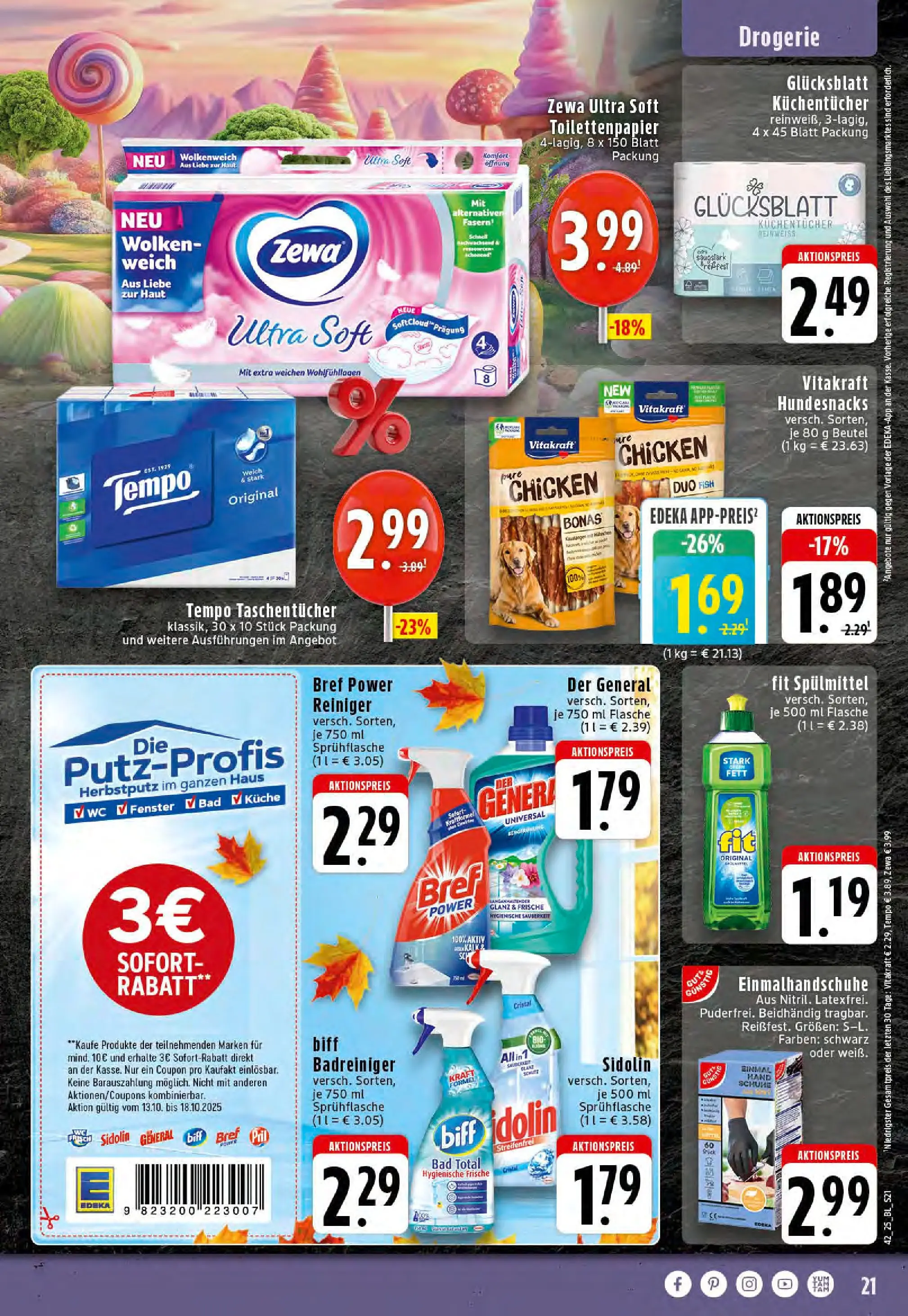 Edeka prospekt Stolberg	 (ab 13.10.2025) » Angebote Online | Seite: 21 | Produkte: Bad, Zewa, Tempo, Pril