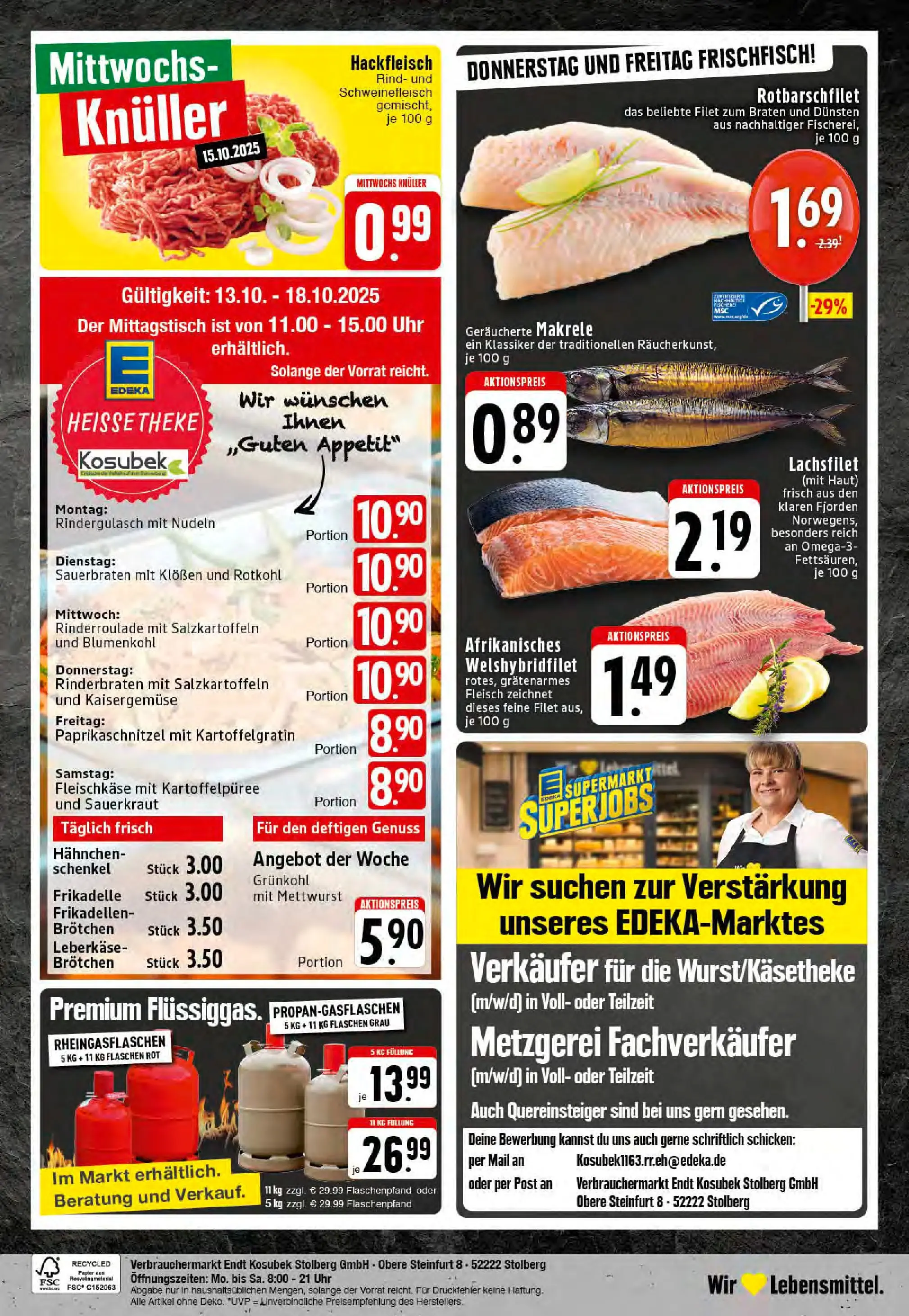 Edeka prospekt Stolberg	 (ab 13.10.2025) » Angebote Online | Seite: 24 | Produkte: Rinderbraten, Schnitzel, Blumenkohl, Uhr