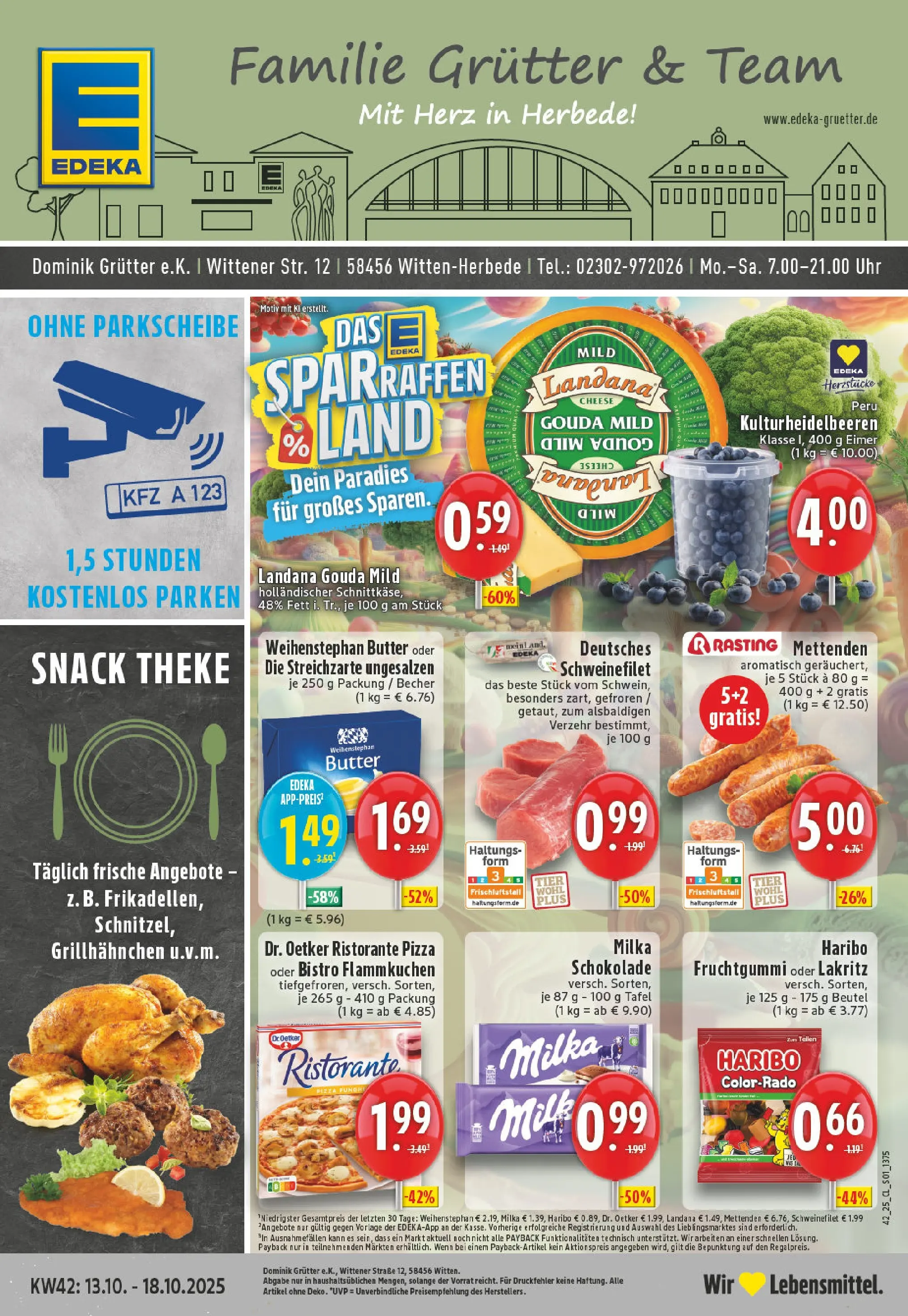 Edeka prospekt Witten-Herbede	 (ab 13.10.2025) » Angebote Online | Seite: 1 | Produkte: Butter, Schokolade, Milka, Weihenstephan butter