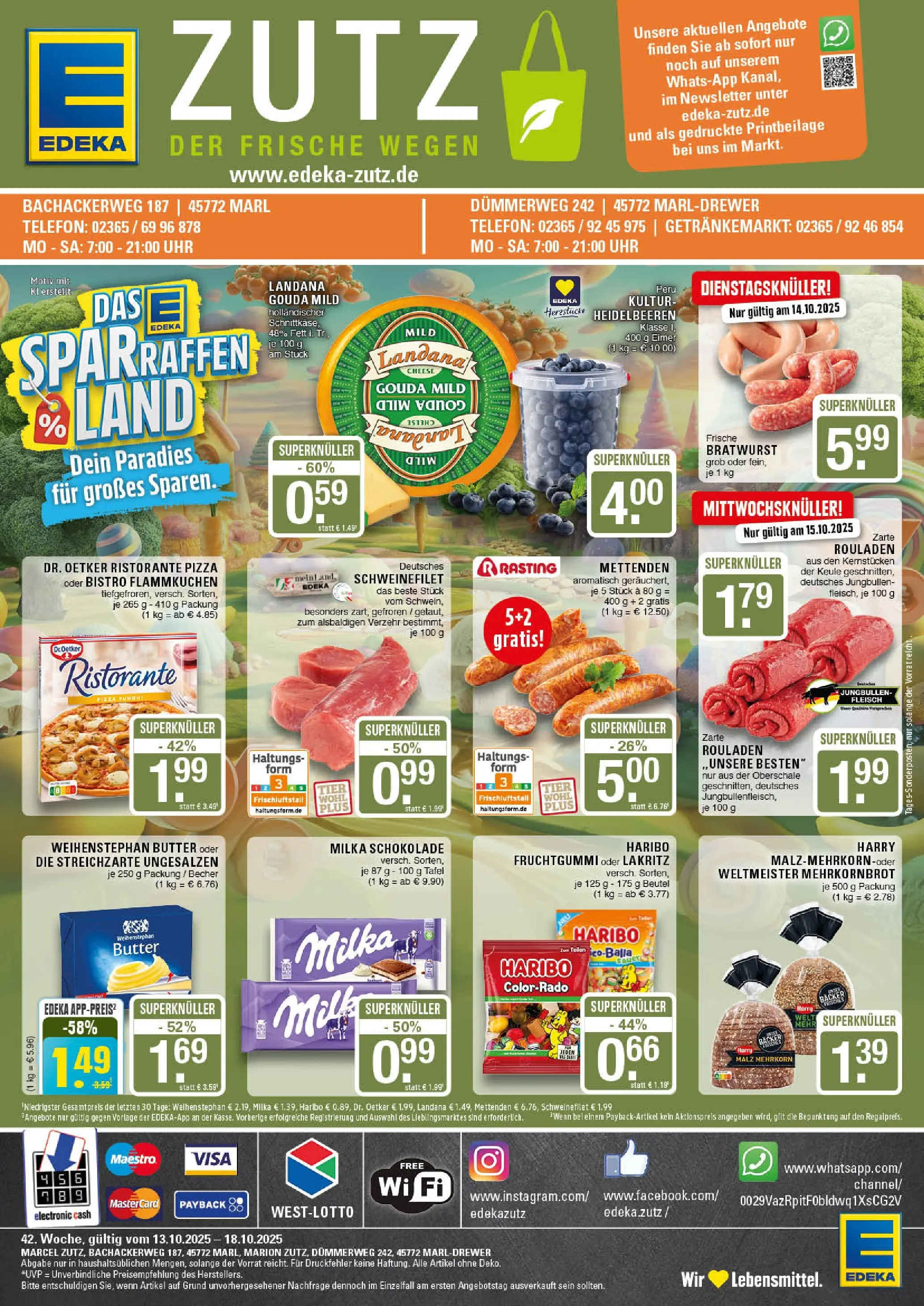 Edeka prospekt Marl	 (ab 13.10.2025) » Angebote Online | Seite: 1 | Produkte: Milka schokolade, Milka, Weihenstephan butter, Heidelbeeren