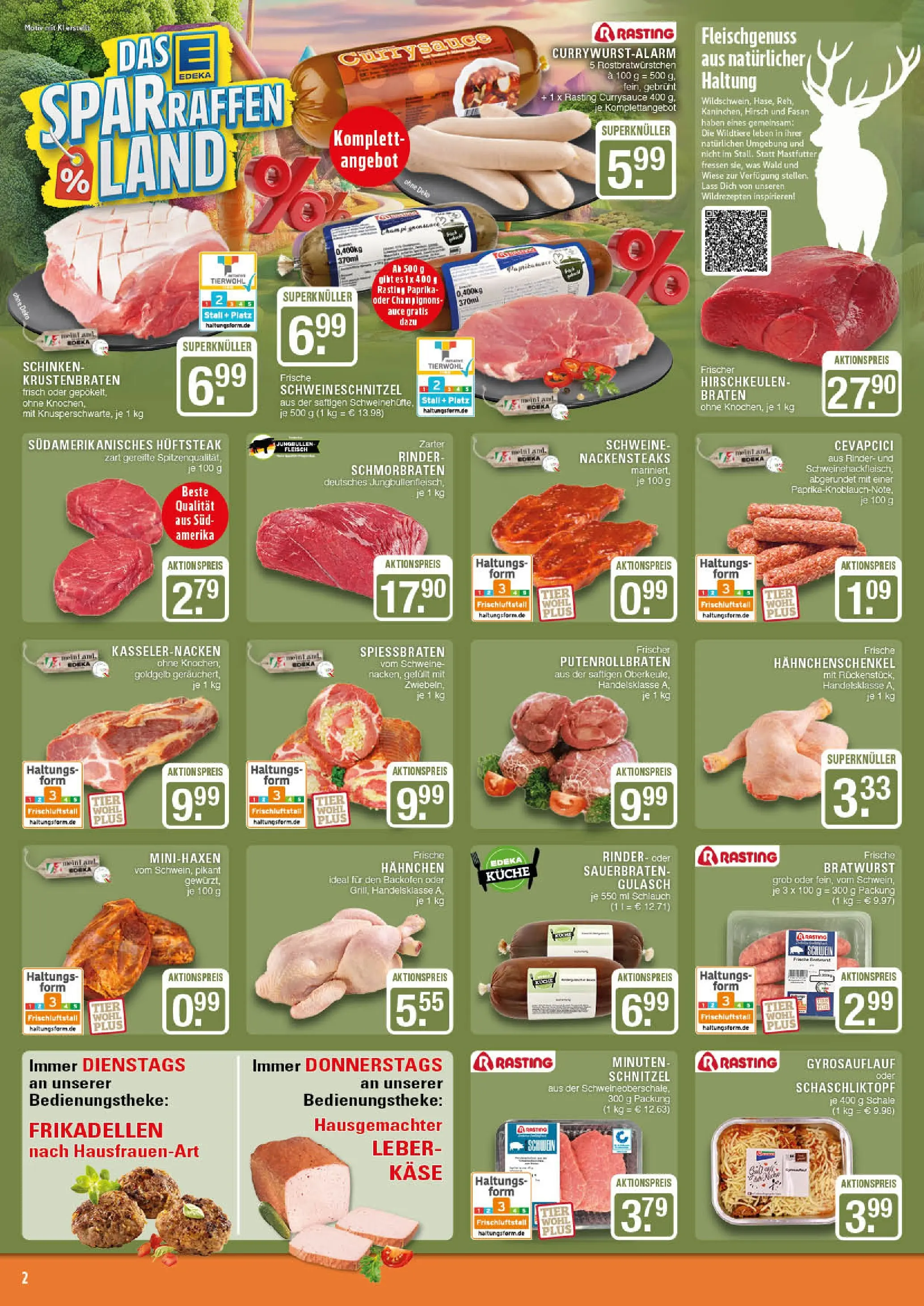 Edeka prospekt Marl	 (ab 13.10.2025) » Angebote Online | Seite: 2 | Produkte: Hahnchenschenkel, Champignons, Gulasch, Schinken