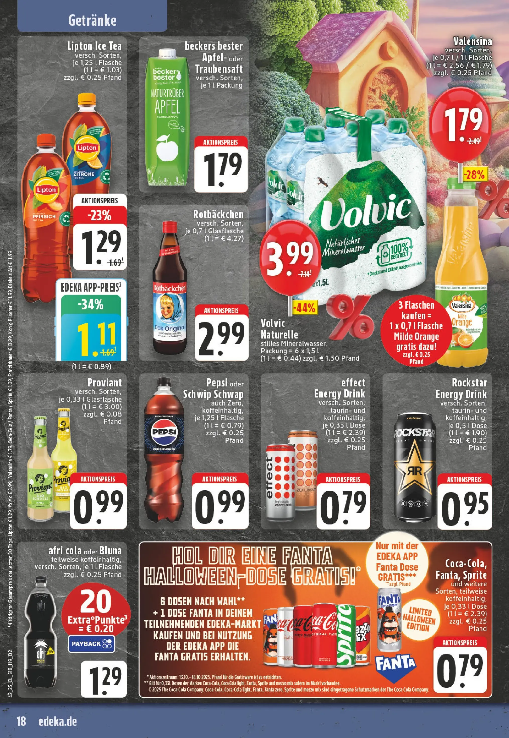 Edeka prospekt Geseke	 (ab 13.10.2025) » Angebote Online | Seite: 18 | Produkte: Sprite, Energy, Valensina, Pfirsich