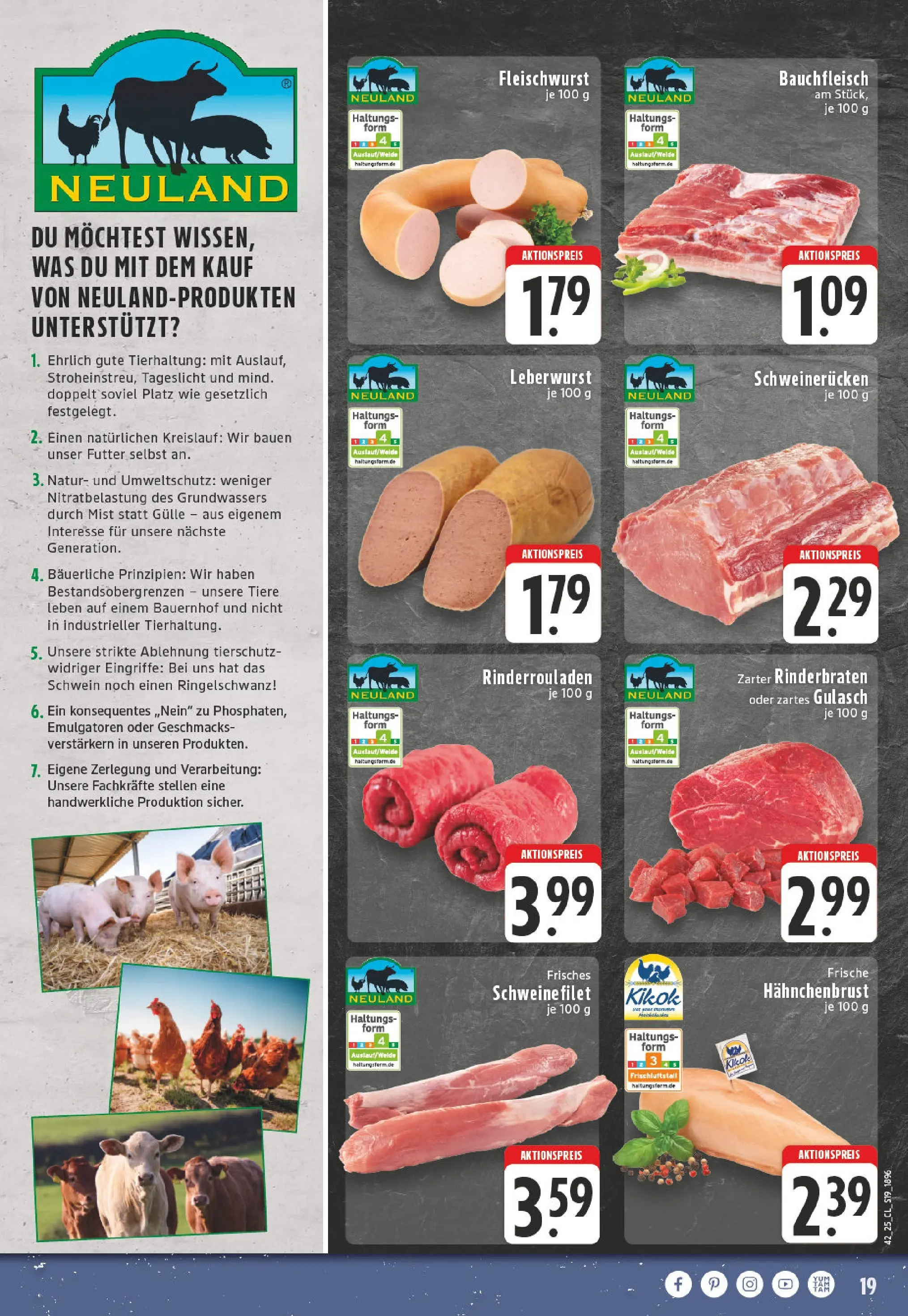 Edeka prospekt Lünen	 (ab 13.10.2025) » Angebote Online | Seite: 19 | Produkte: Rinderrouladen, Rinderbraten, Schweinefilet, Gulasch
