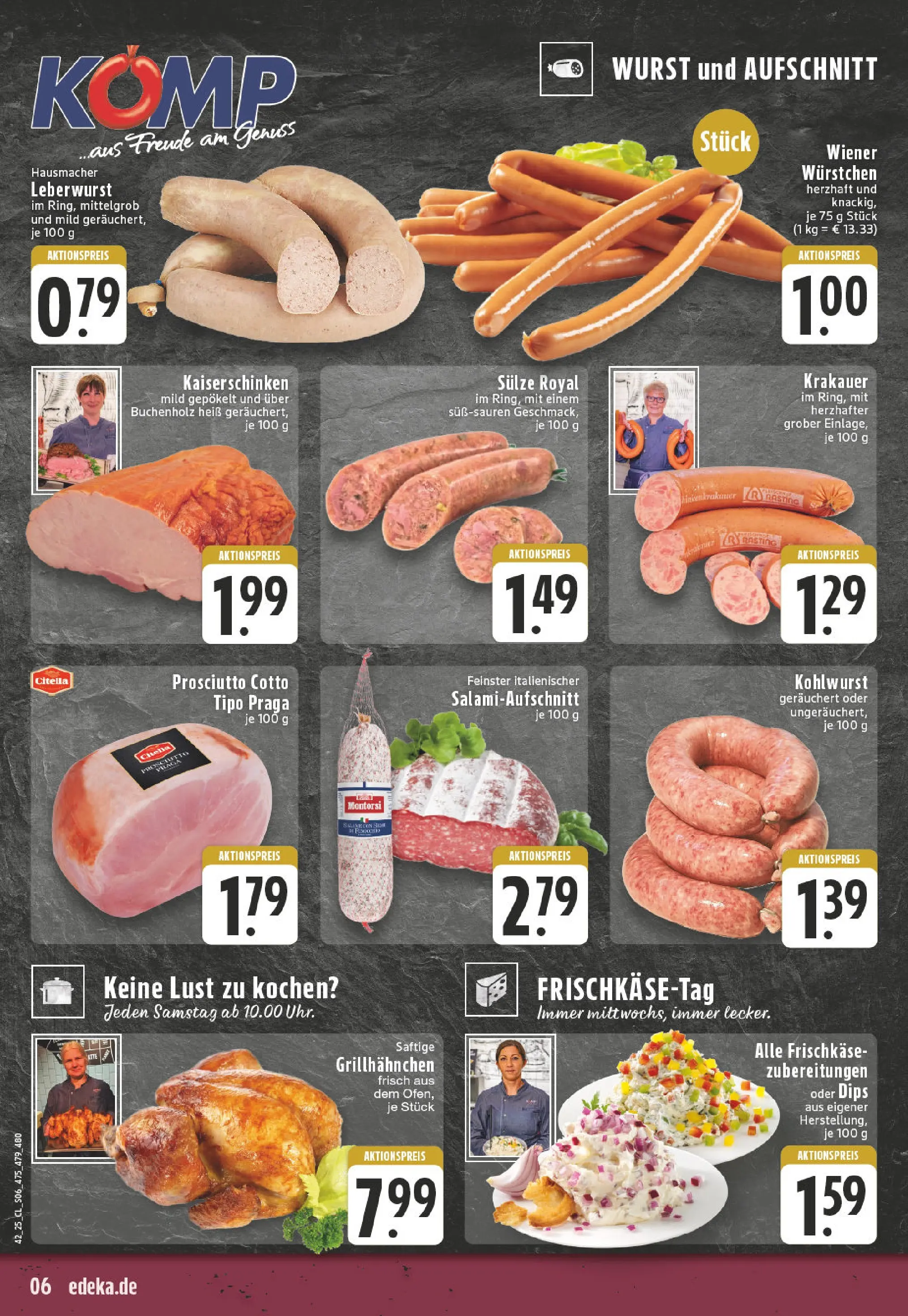 Edeka prospekt Hamminkeln -Mehrhoog	 (ab 13.10.2025) » Angebote Online | Seite: 6 | Produkte: Wiener wurstchen, Wurst, Salami, Frischkase
