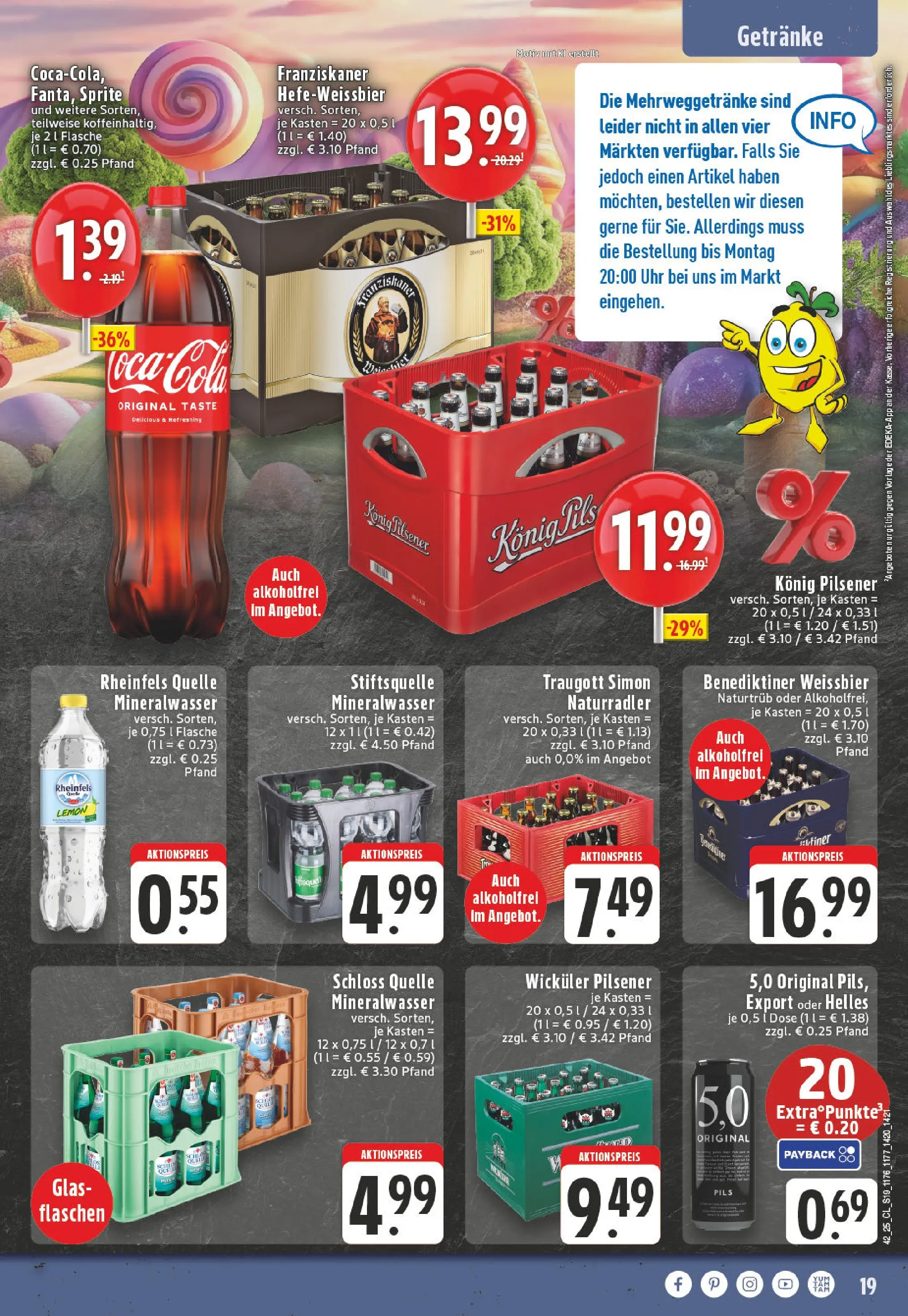 Edeka prospekt Bönen	 (ab 13.10.2025) » Angebote Online | Seite: 19 | Produkte: Franziskaner, Coca cola, Sprite, Pils