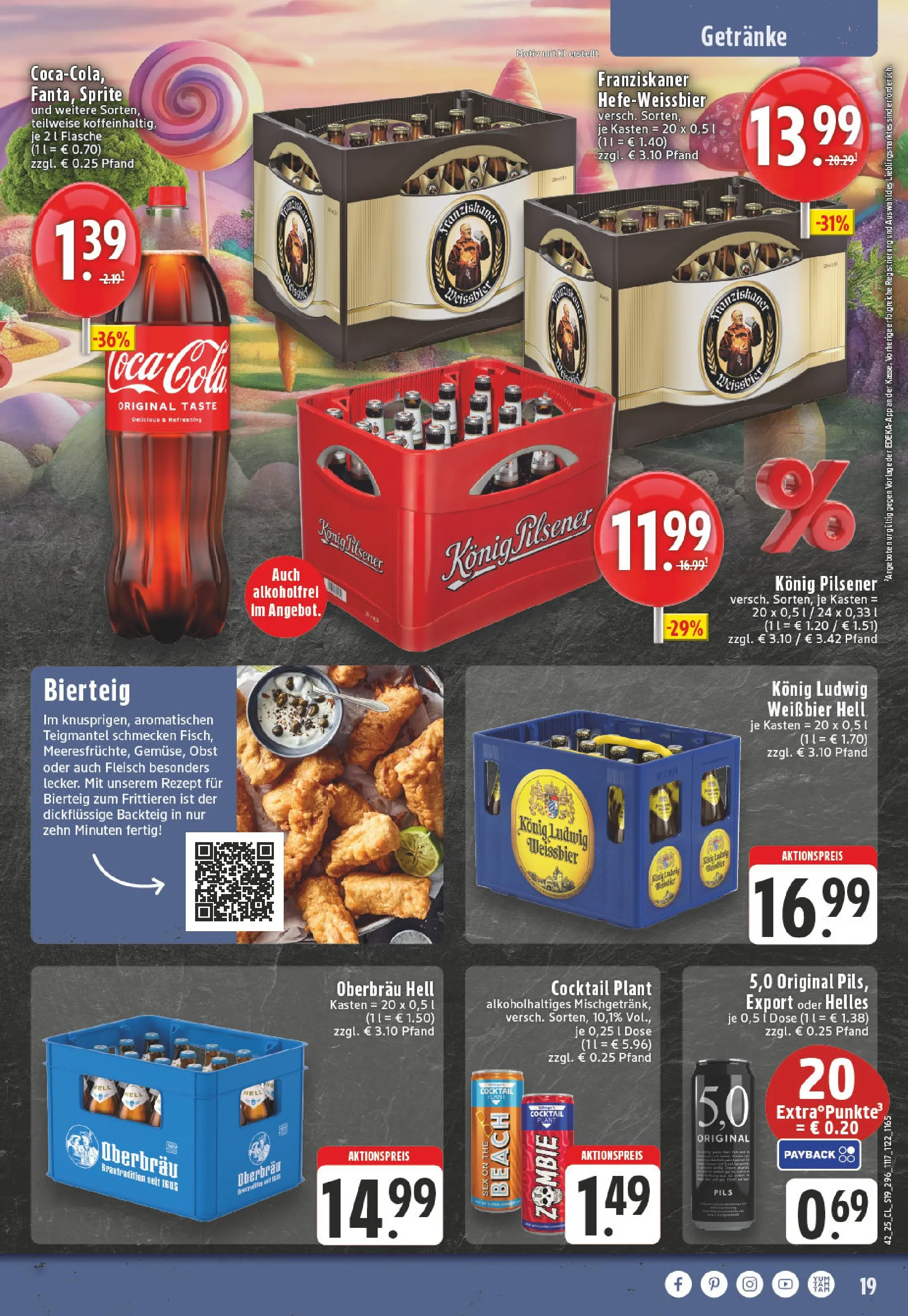 Edeka prospekt Thuine	 (ab 13.10.2025) » Angebote Online | Seite: 19 | Produkte: Franziskaner, Weißbier, Obst, Fleisch