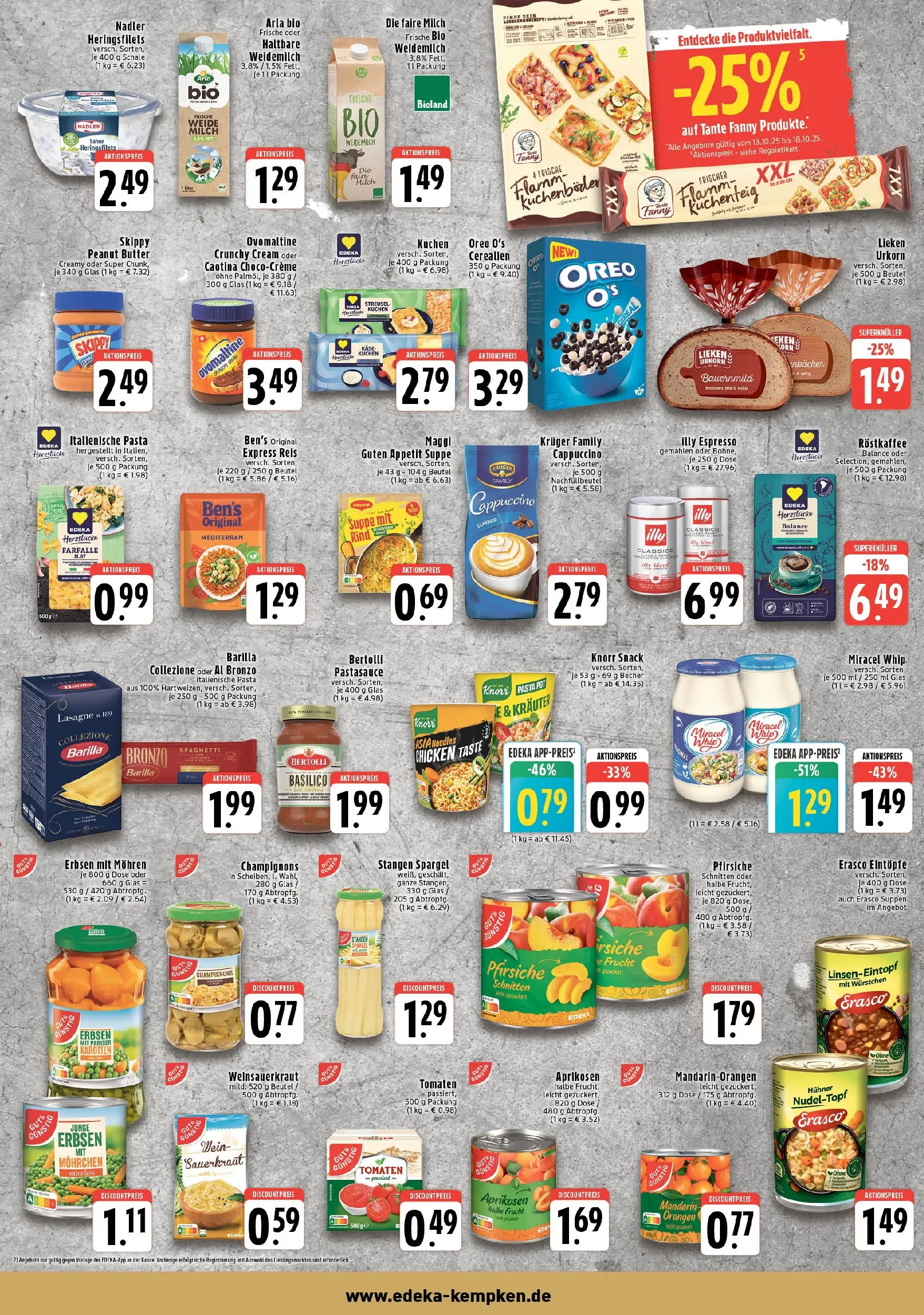 Edeka prospekt Krefeld - Hüls	 (ab 13.10.2025) » Angebote Online | Seite: 5 | Produkte: Butter, Barilla, Knorr, Champignons