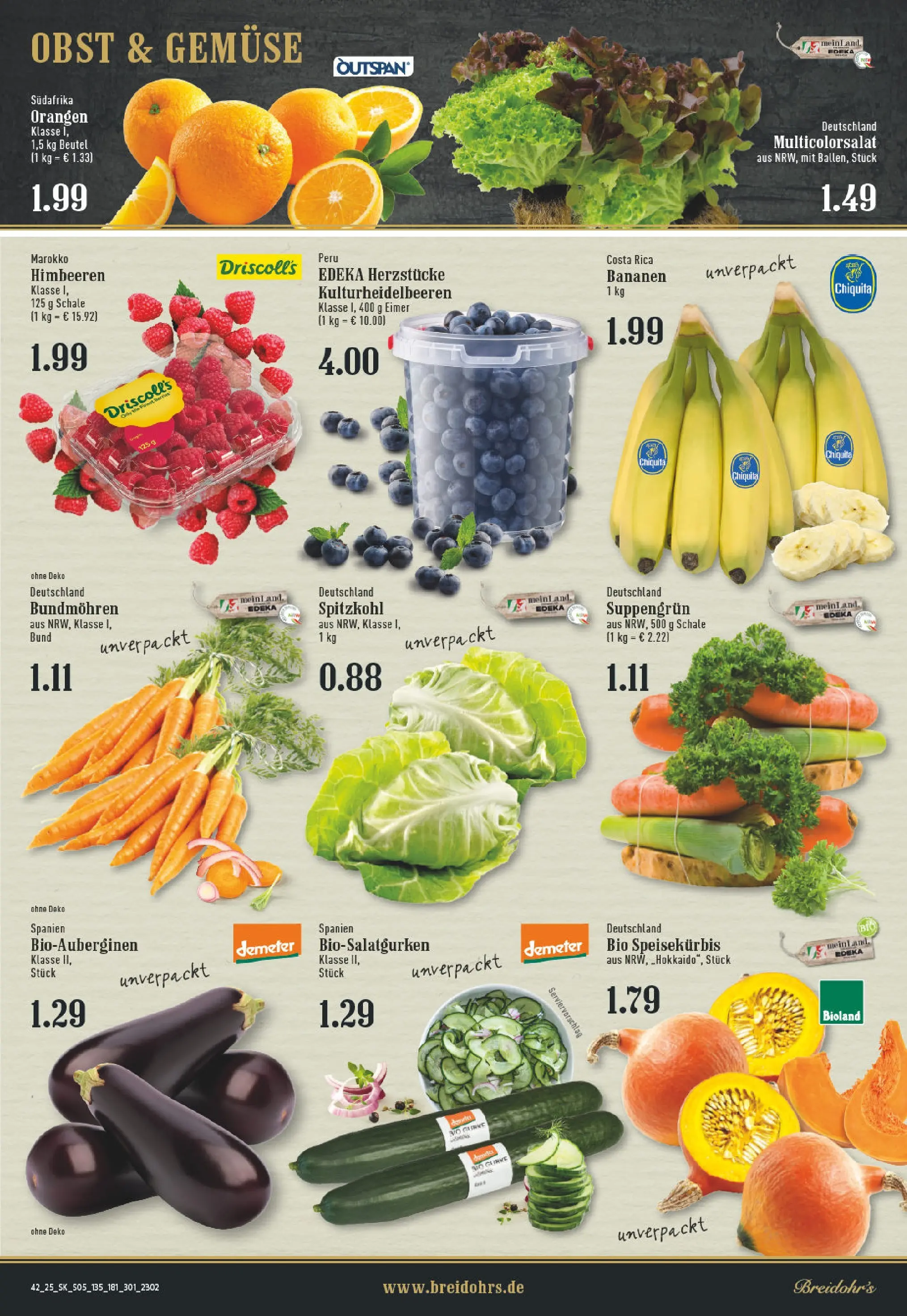 Edeka prospekt Rösrath	 (ab 13.10.2025) » Angebote Online | Seite: 5 | Produkte: Himbeeren, Bananen, Orangen, Gemüse
