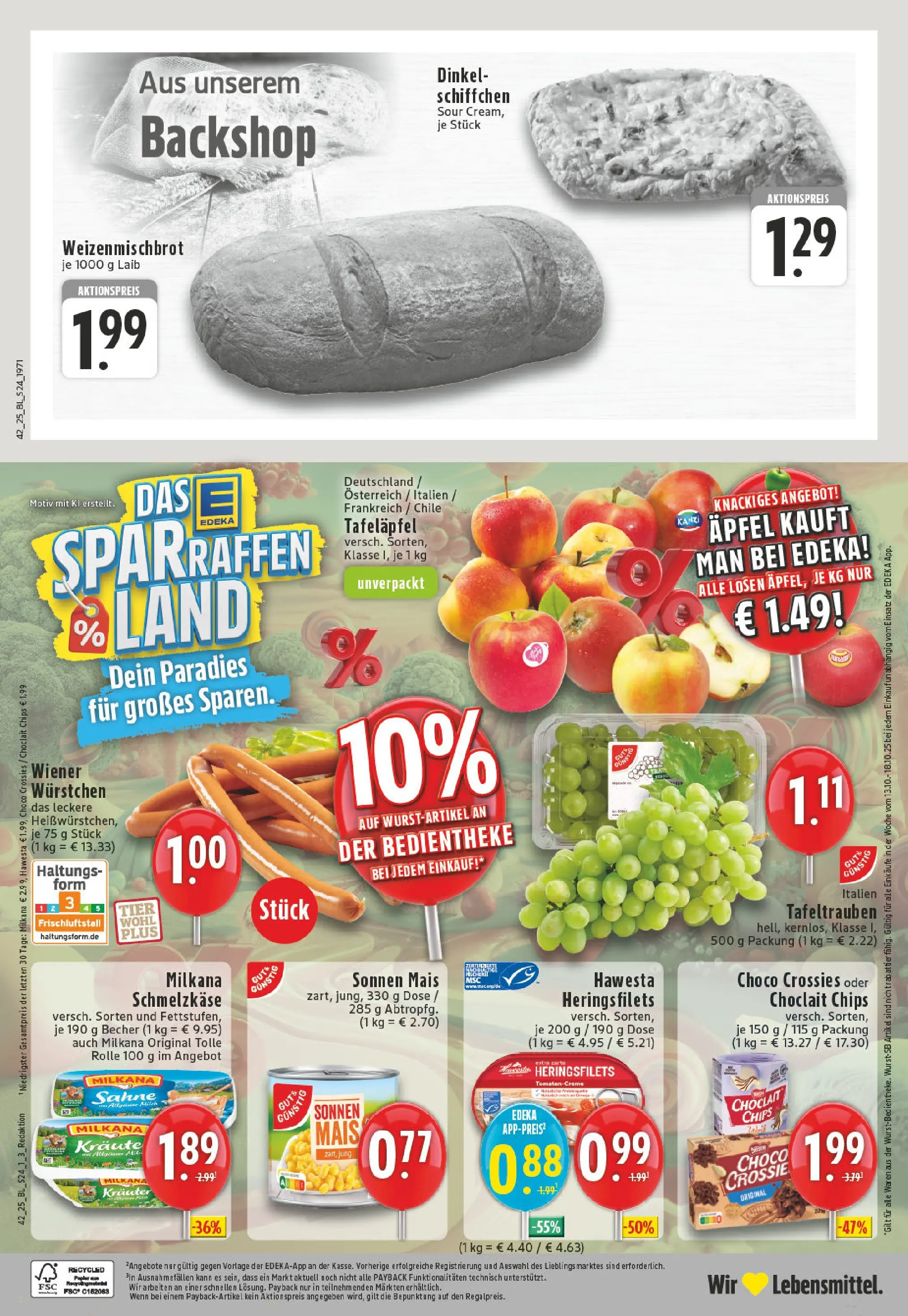 Edeka prospekt Altena	 (ab 13.10.2025) » Angebote Online | Seite: 24 | Produkte: Äpfel, Tomaten, Chips, Sahne