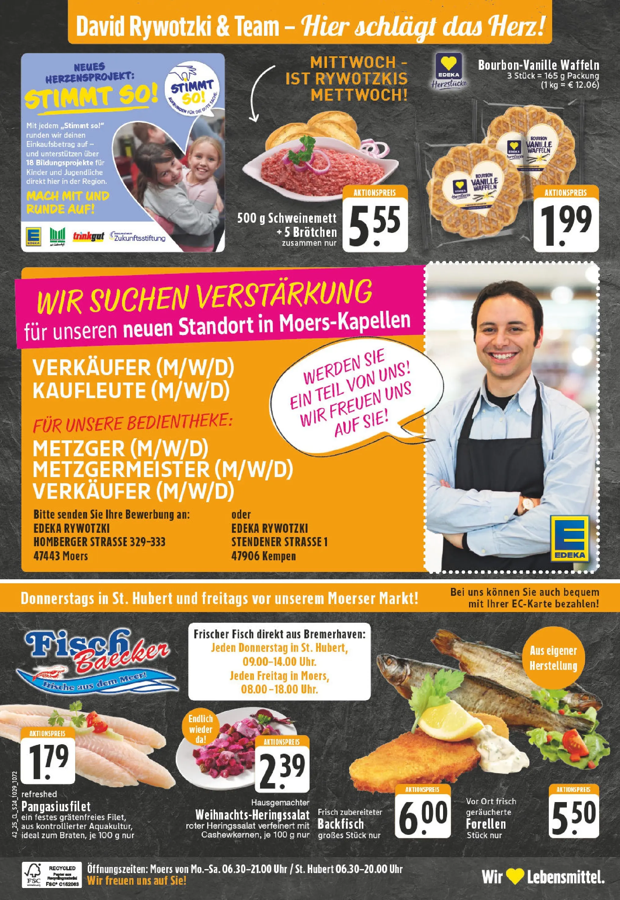 Edeka prospekt Moers	 (ab 13.10.2025) » Angebote Online | Seite: 24 | Produkte: Waffeln, Fisch, Bourbon, Uhr