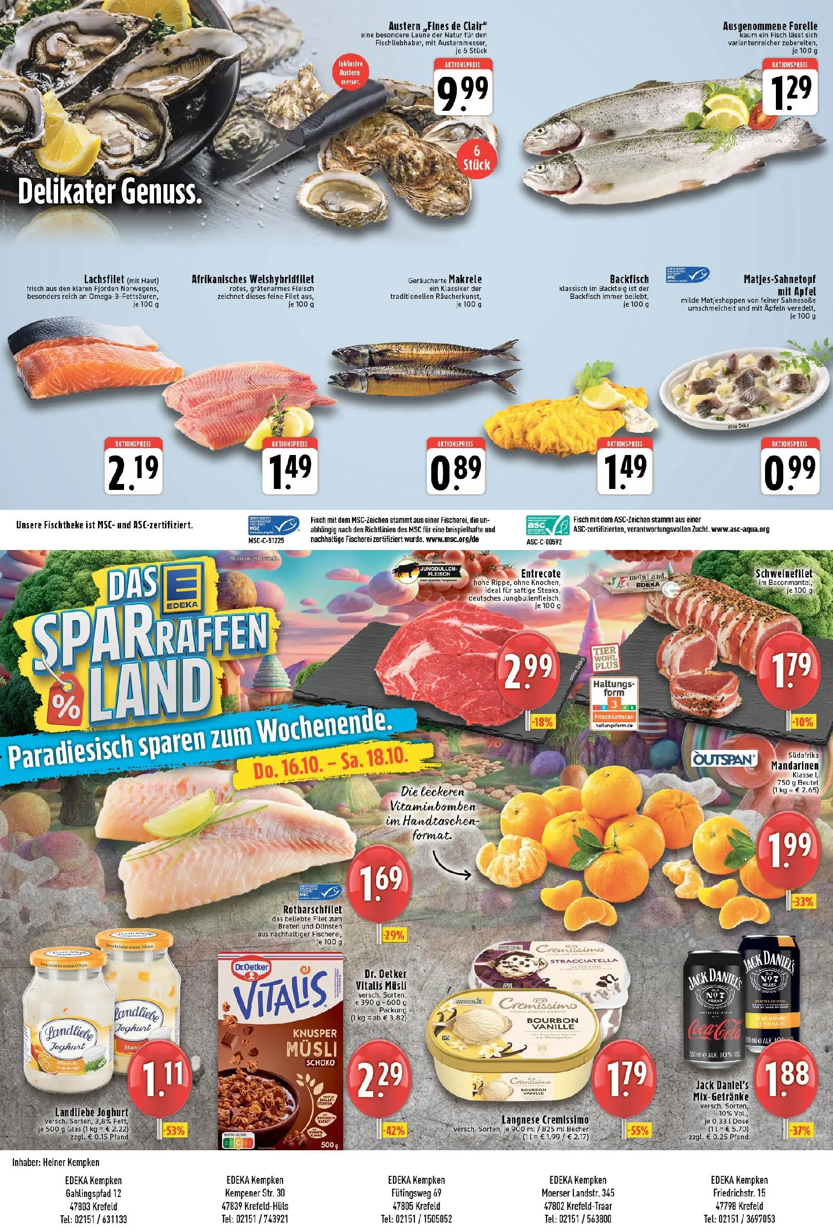 Edeka prospekt Krefeld - Hüls	 (ab 13.10.2025) » Angebote Online | Seite: 8 | Produkte: Musli, Langnese cremissimo, Steak, Fleisch