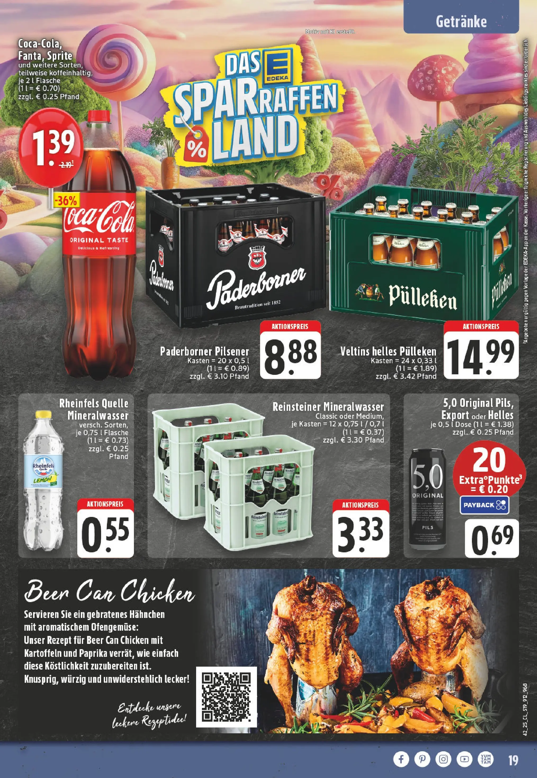 Edeka prospekt Beckum	 (ab 13.10.2025) » Angebote Online | Seite: 19 | Produkte: Helles pulleken, Hahnchen, Coca cola, Rheinfels quelle