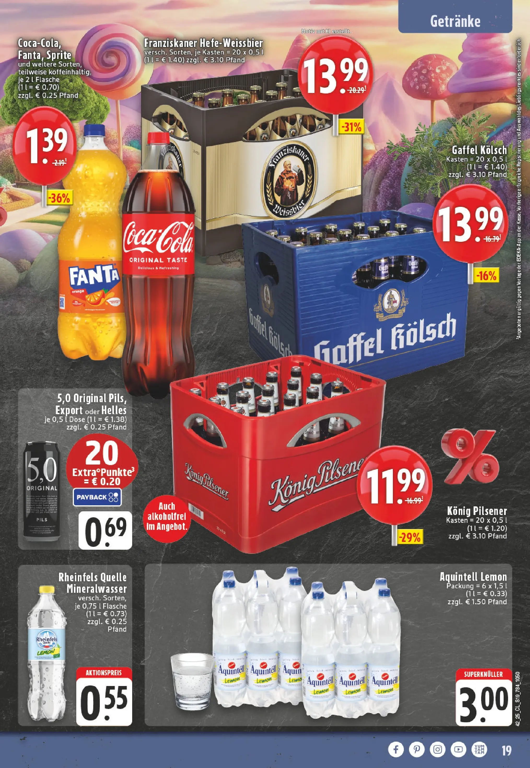 Edeka prospekt Roetgen	 (ab 13.10.2025) » Angebote Online | Seite: 19 | Produkte: Sprite, Pils, Mineralwasser, Rheinfels quelle