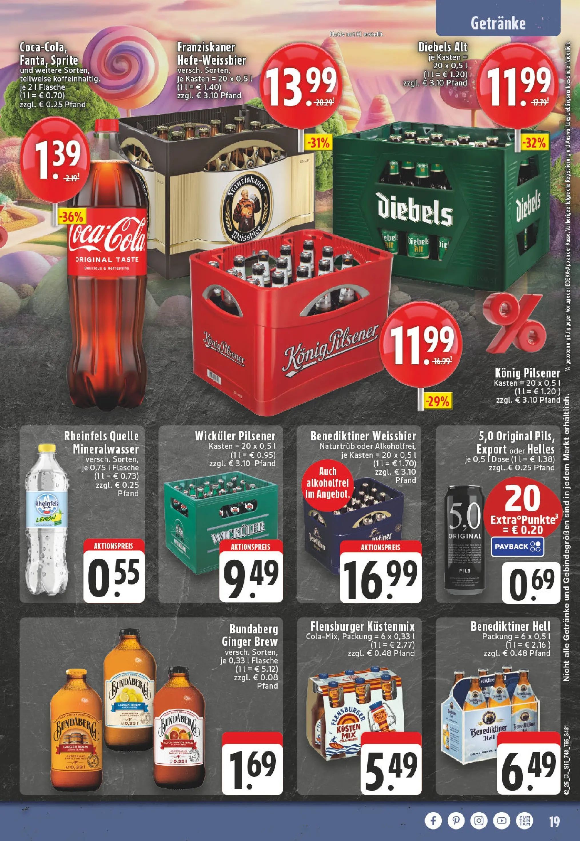 Edeka prospekt Mönchengladbach	 (ab 13.10.2025) » Angebote Online | Seite: 19 | Produkte: Coca cola, Sprite, Pils, Diebels